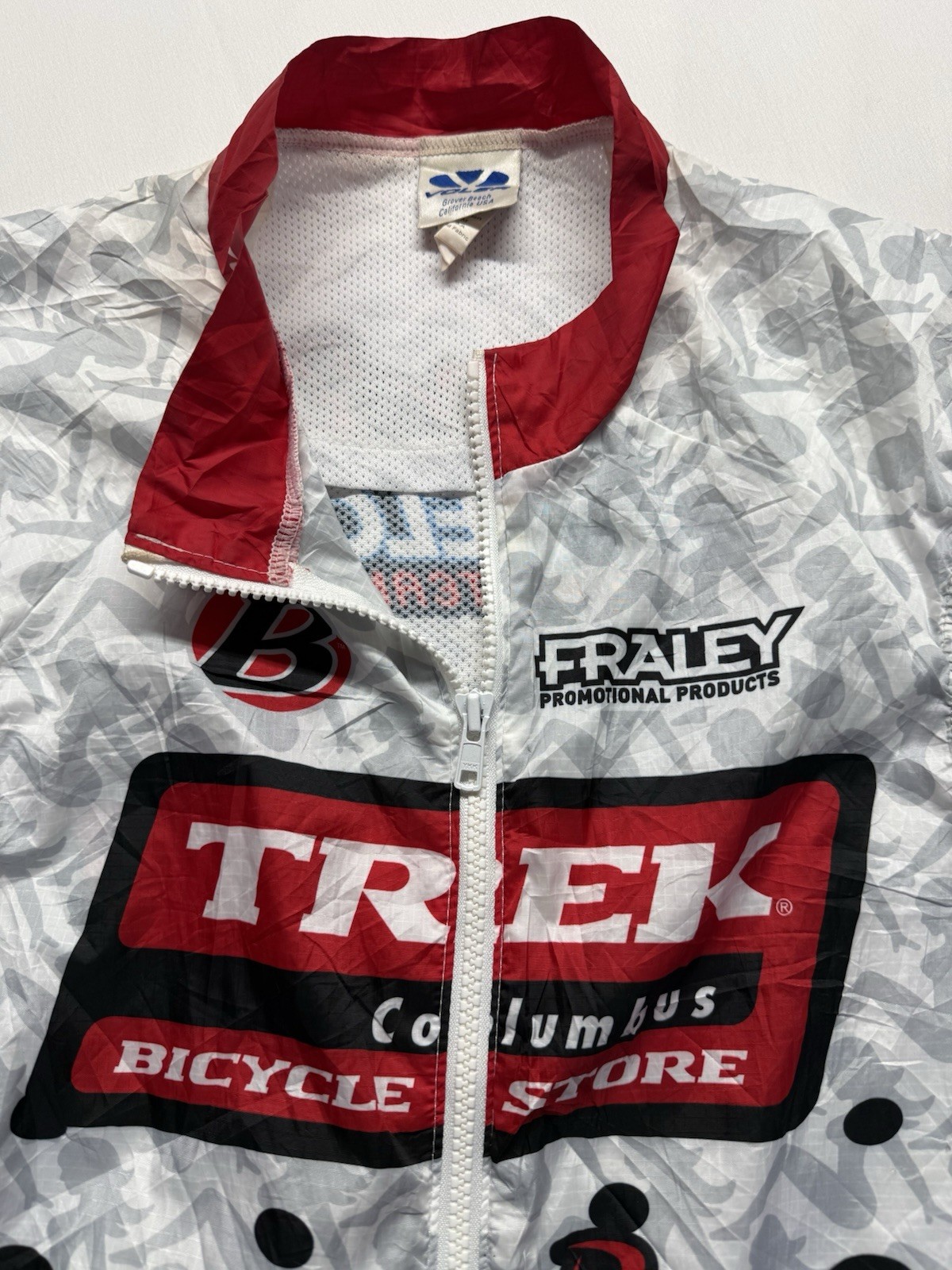 Voler Trek Echelon Team Cycling Wind Vest White Unisex Size Medium Zip Front