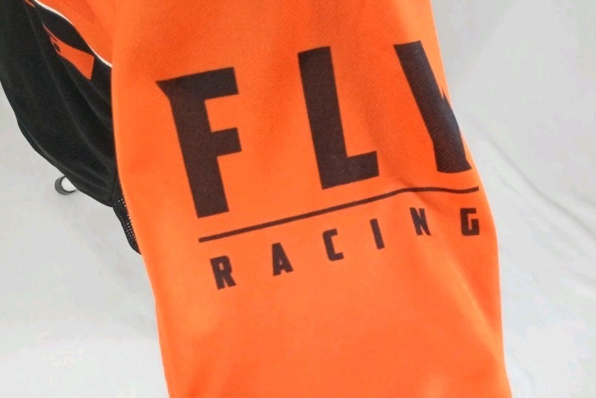 Kinetic Fly Racing Orange Black Long Sleeve Shirt Jersey Mens Small Motocross