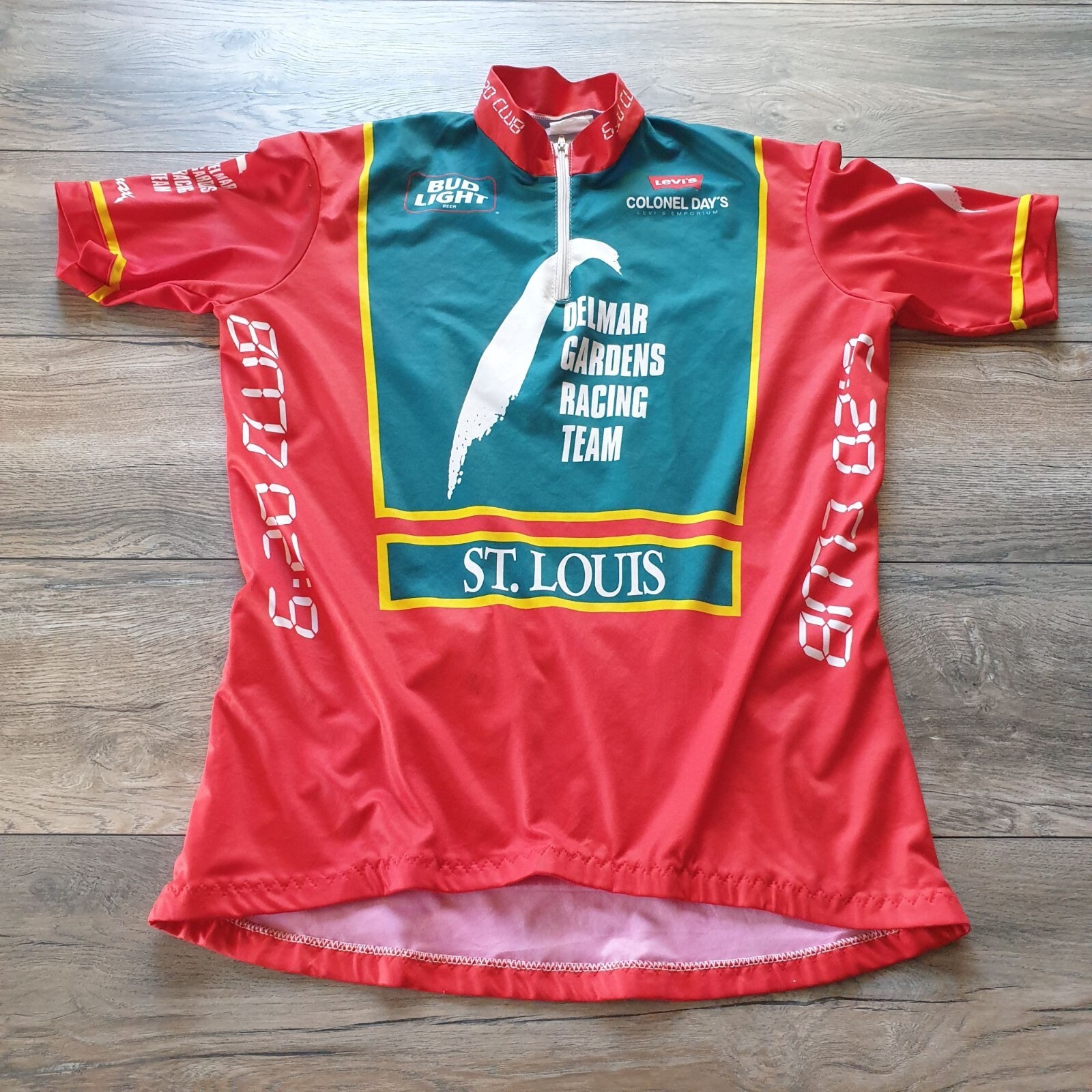 VOmax Mens Cycling Jersey Large L Shirt Bicycle Racing Tour INK Check Measure