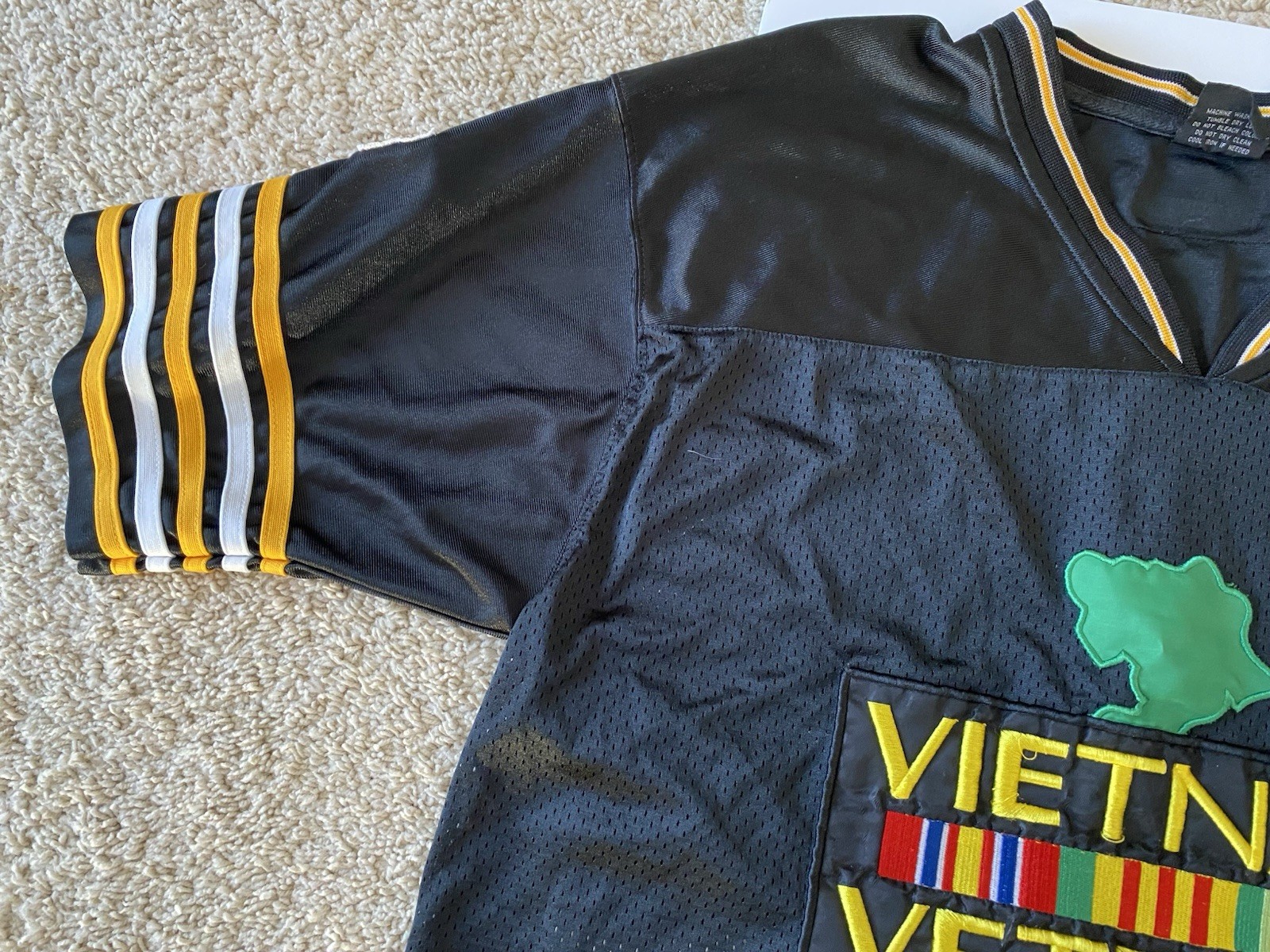 USA Vietnam Veteran Black Men’s Football Jersey Size XL – Some Gave All 1960s