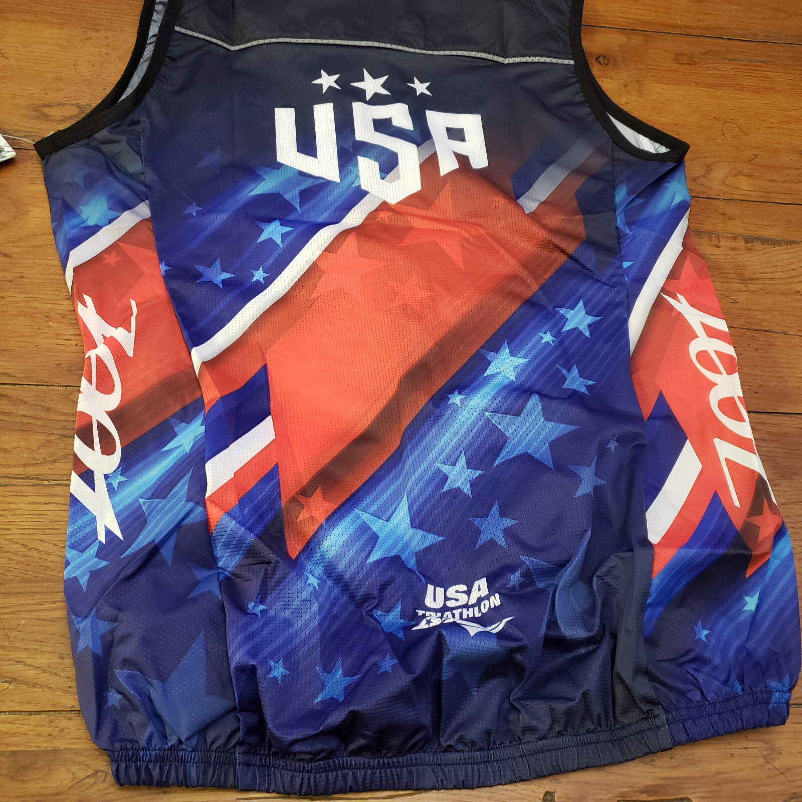 Zoot Womens Medium Ltd Cycle Vest Team USA Windbreaker Gilet Red White Blue M