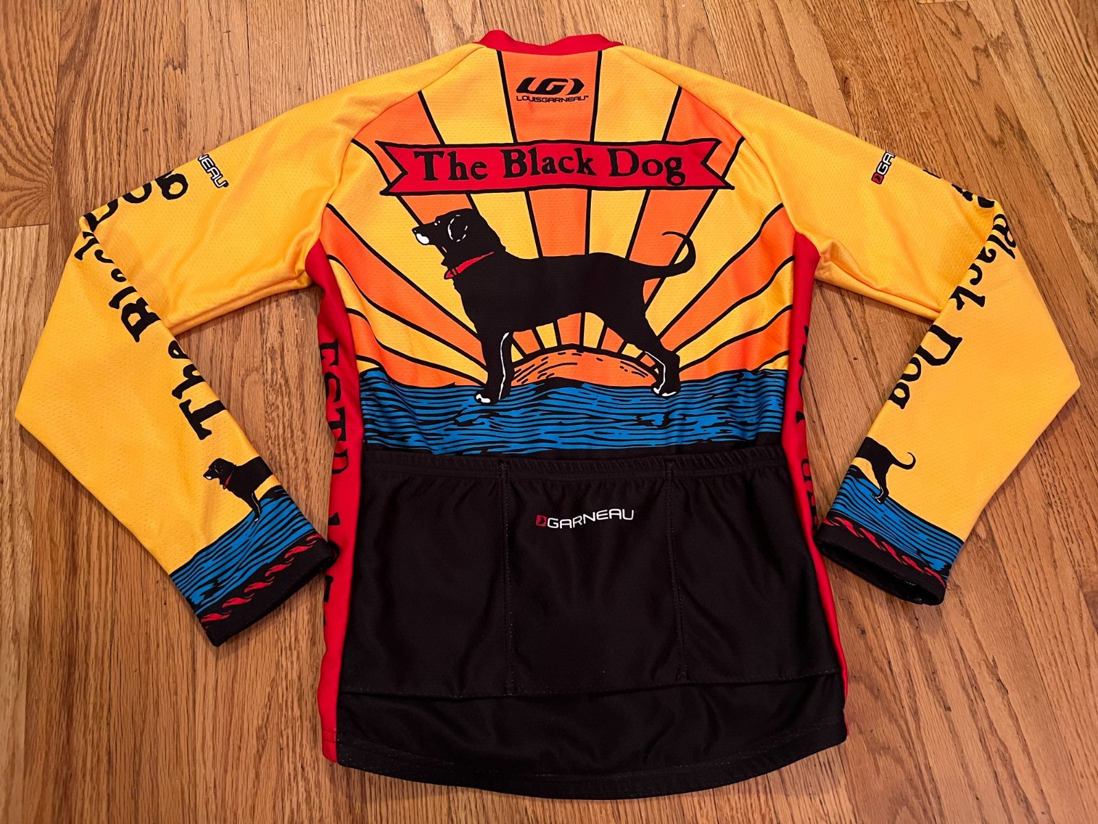 Louis Garneau Black Dog Long Sleeve Cycling Jersey Men’s Size Small Womans Large