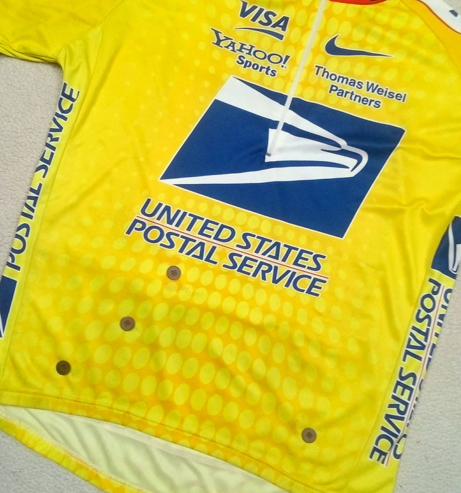 RARE VTG 2003 USPS TREK Yellow Ed. nike Cycling Jersey Lance Armstrong fits 2XL