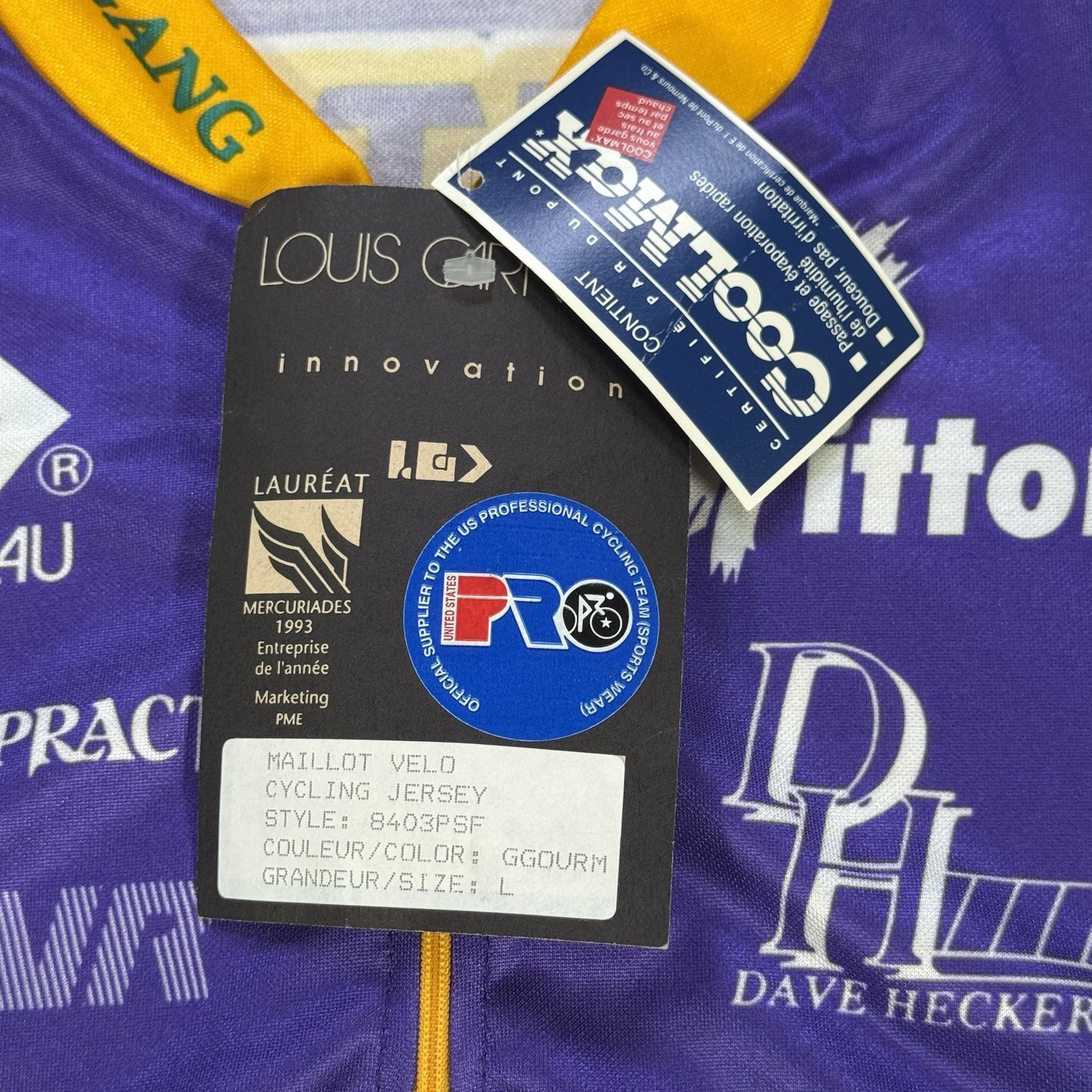 Vintage Louis Garneau Cycling Jersey Guiltless Gourmet US Pro Team – NWT – Large