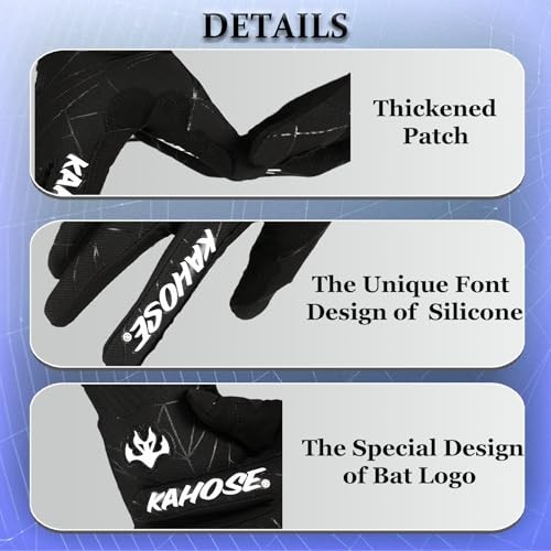 Black Touchscreen Motorcycle Gloves – Large Unisex – Breathable – Large Size