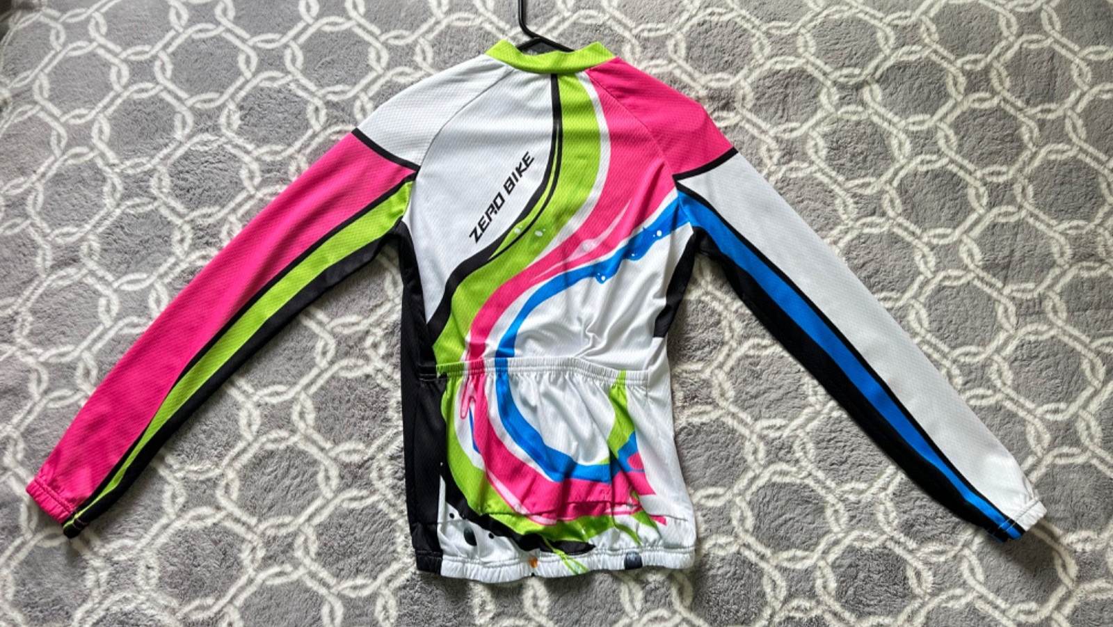 Zero Bike Cycling Jersey Women’s M Multicolor Long Sleeve Back Pocket Full Zip