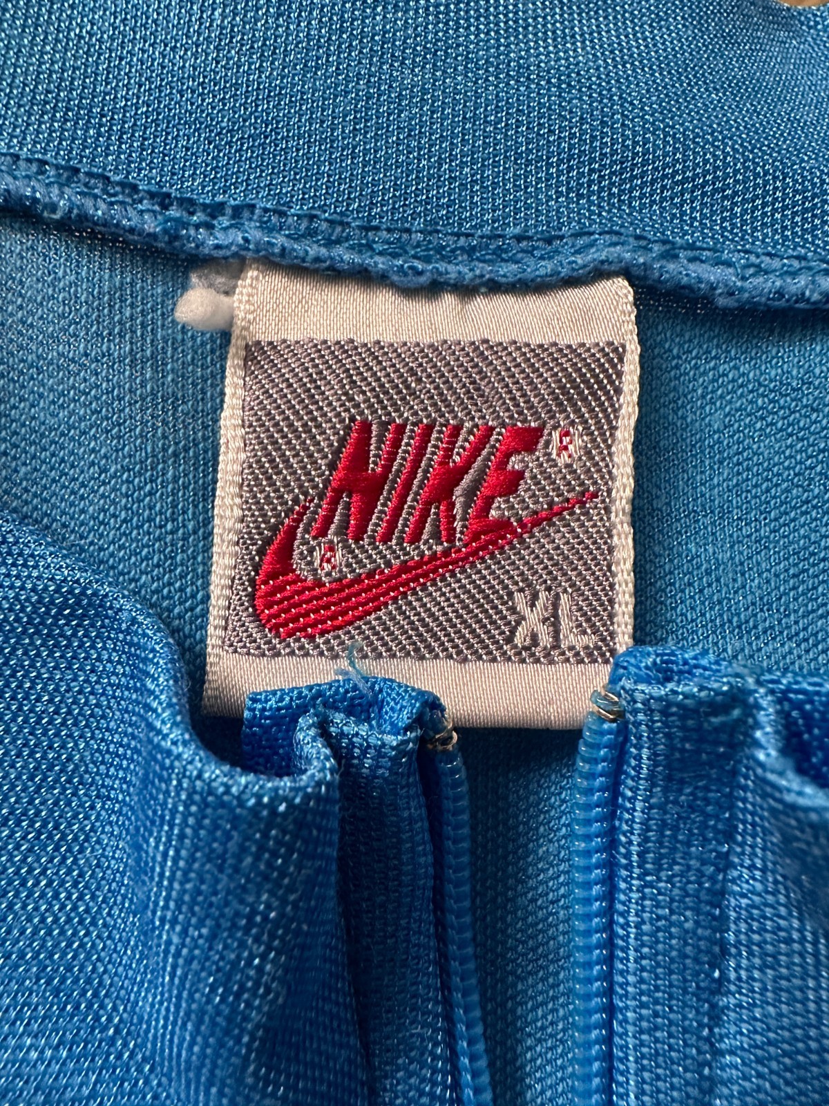 Vintage Nike Cycling Jersey Grey Tag Blue Spell Out Mesh 1/4 Zip XL 90s