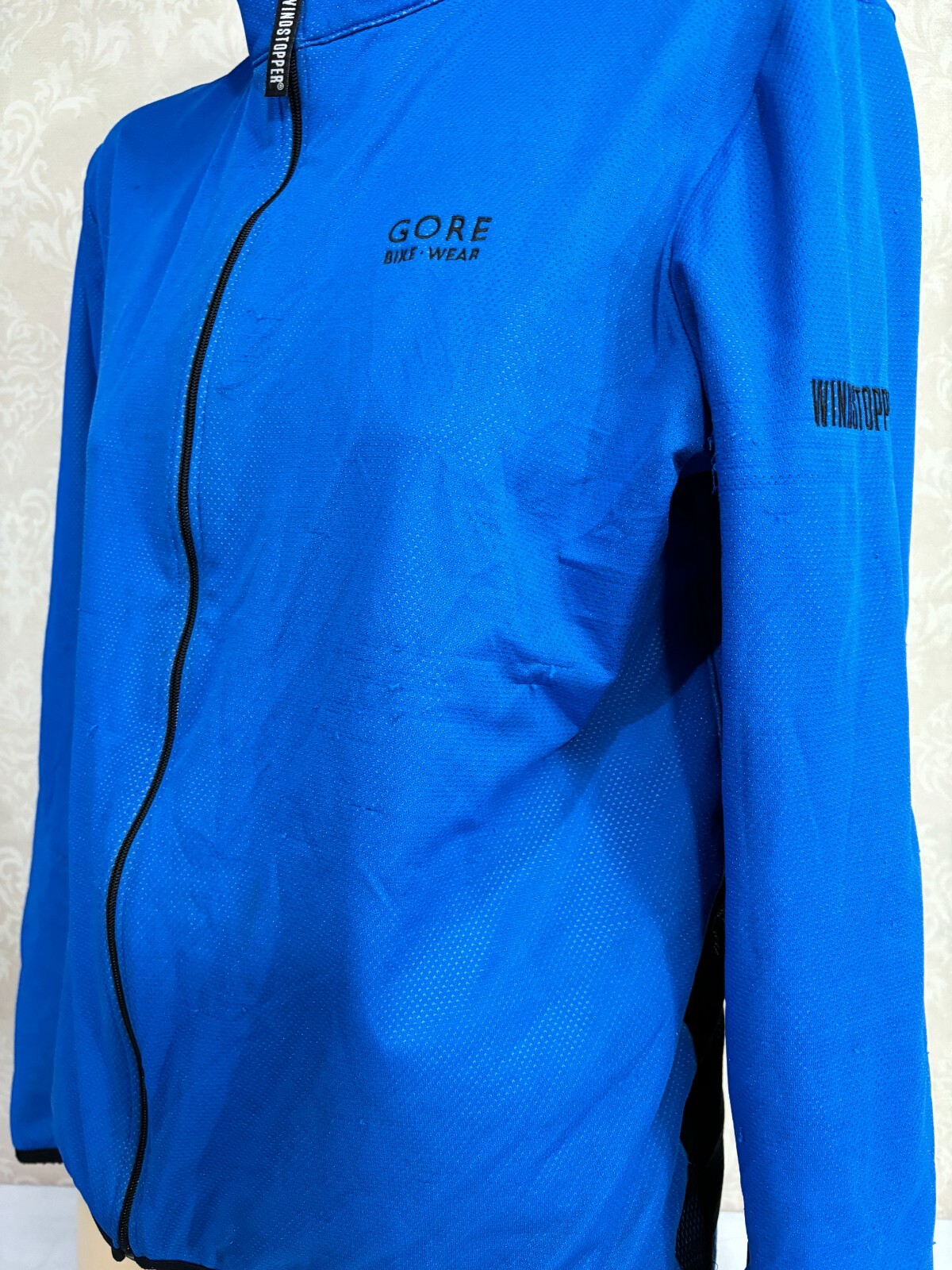 Gore Bike Wear Windstopper Warm Lined Cycling Jacket Large Zip Blue