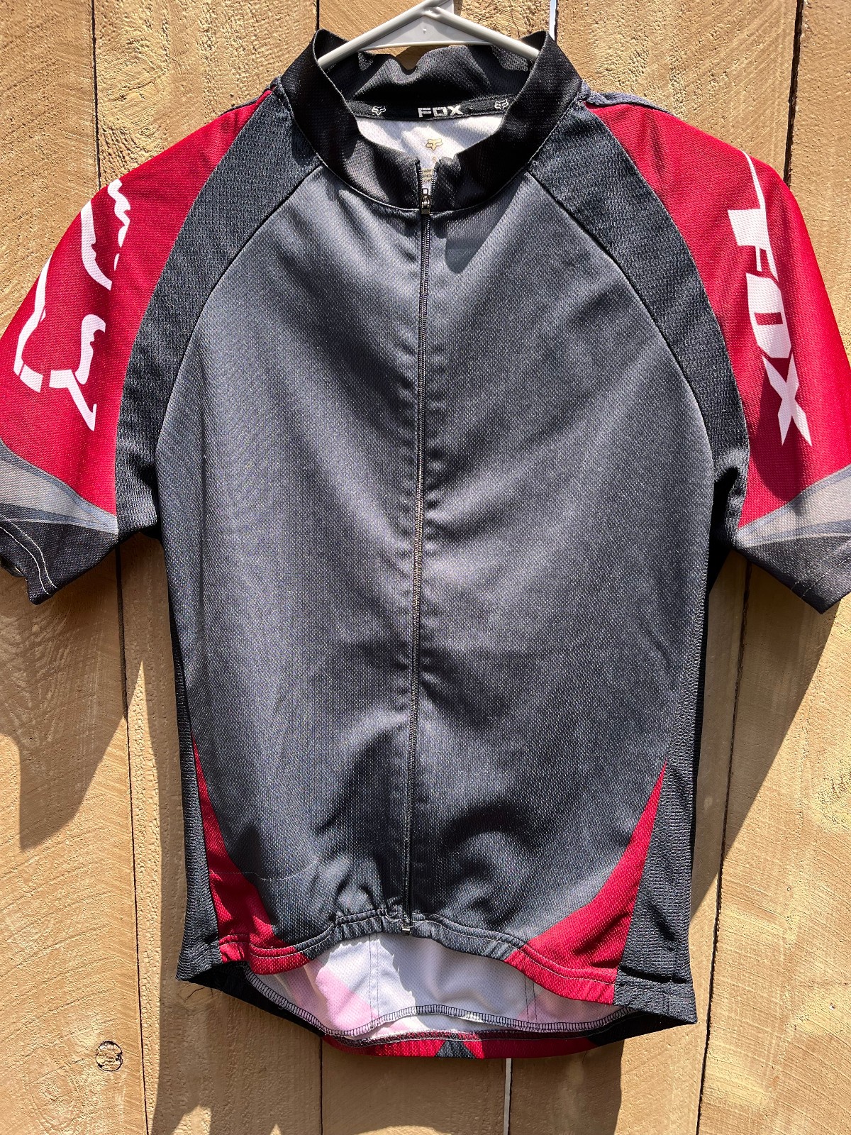 Fox Racing Men’s Sz S Gray/Maroon Short Sleeve Full Zip Cycling Jersey