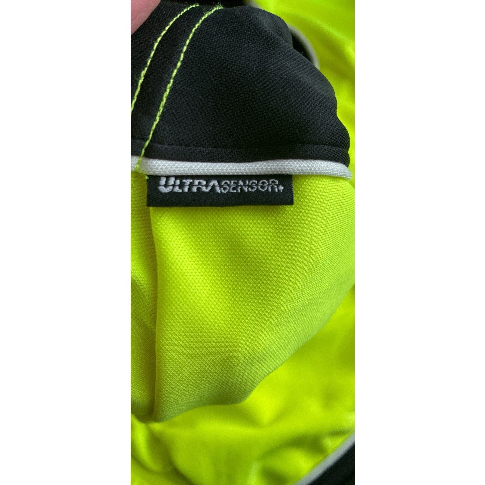 Wmns Pearl Izumi Sz S Neon YlwGrn Full zip Back pockets SS Collar