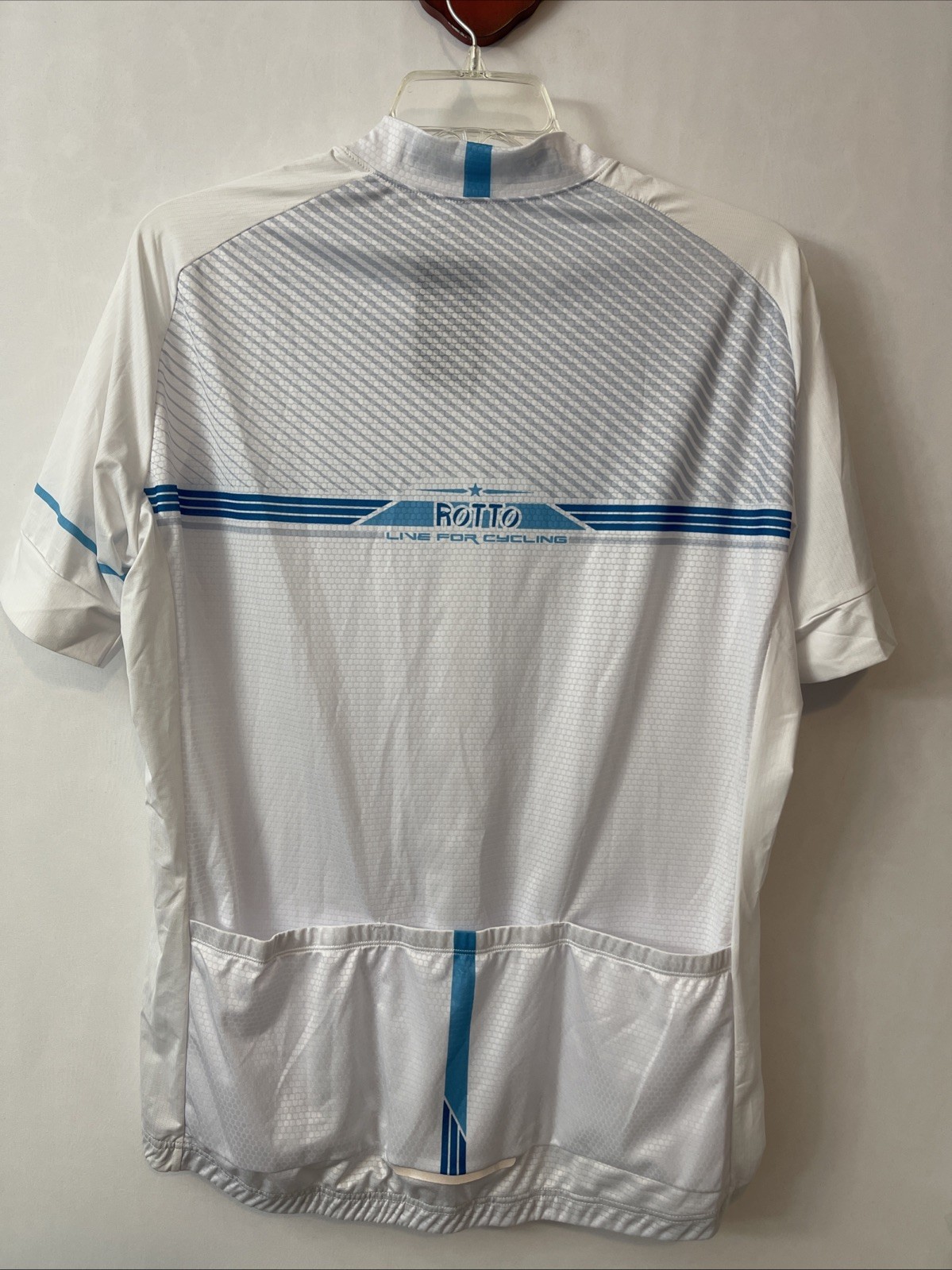 Rotto Line For Cycling Mens 2xl White Elastic Full-Zip Cycling Jersey NWT! M1396