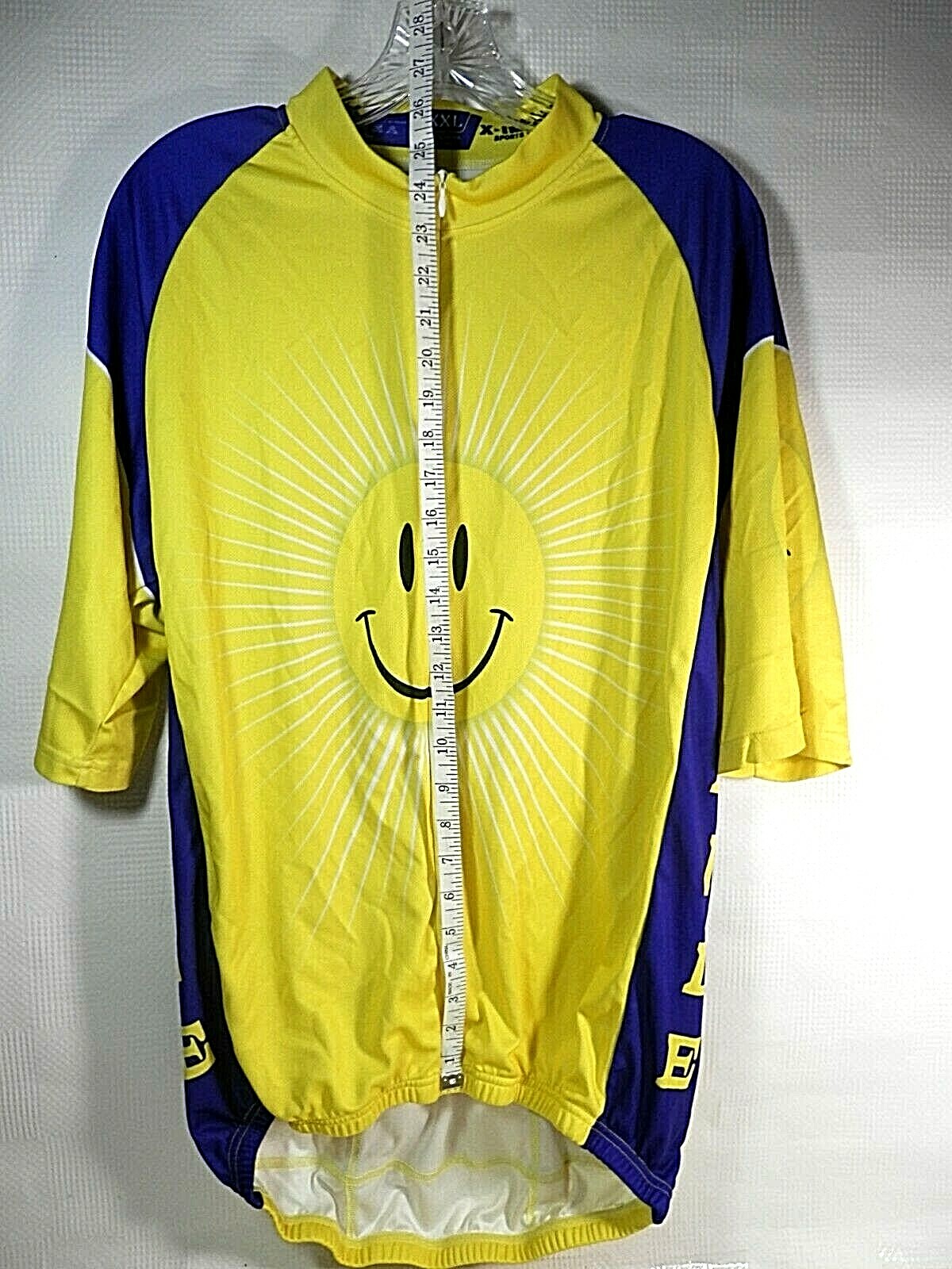 Cycling Men’s shirt Short Sleeve Jacket Jersey be Happy Yellow Size XXL