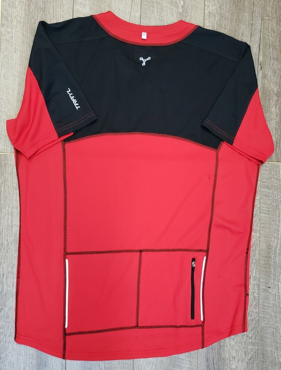 Lot Of 3 Trayl Mens Red Blue Pullover 1/4 Zip Cycling Jersey – Size L