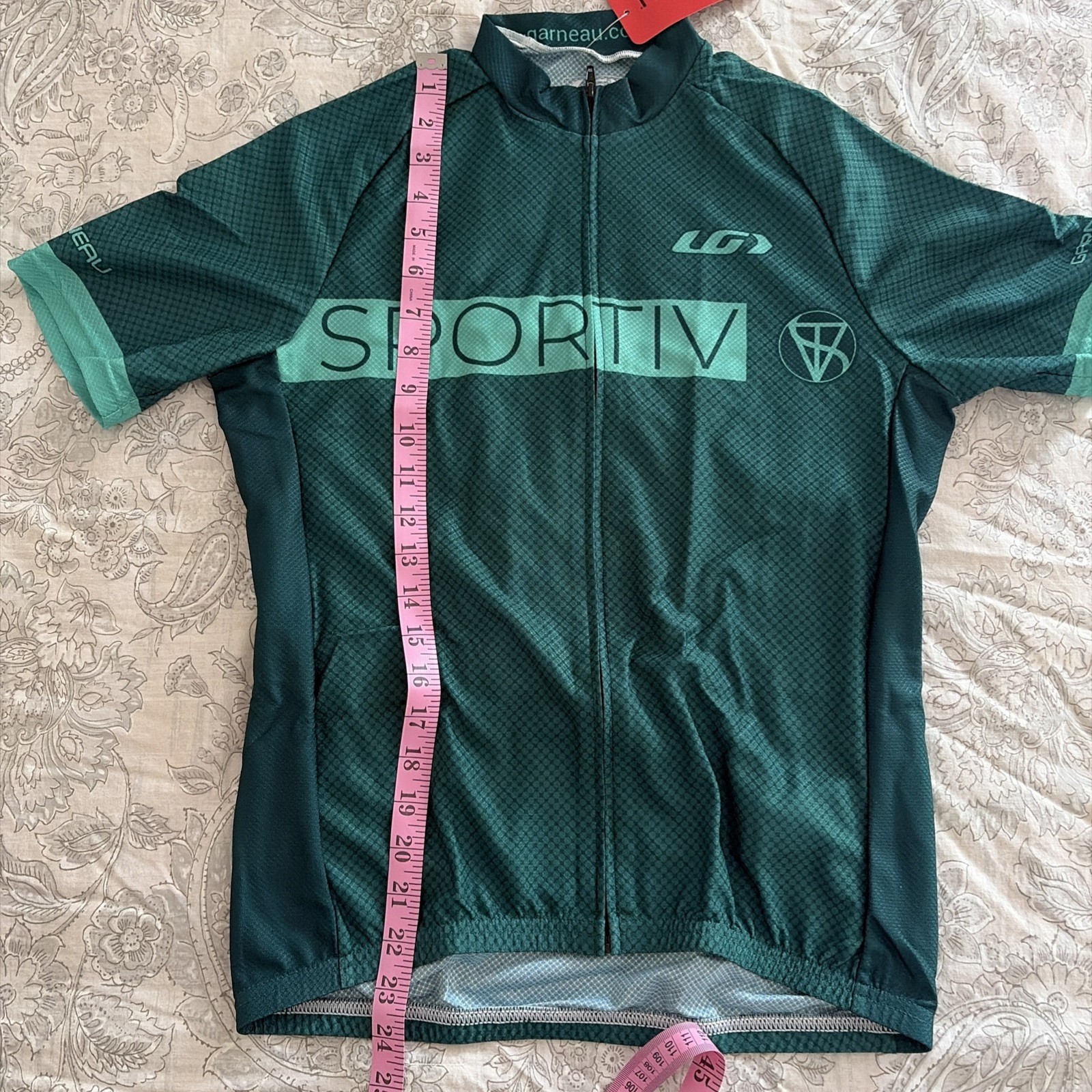 NWT! Men’s XXS LOUIS GARNEAU Full Zip Short Sleeve Cycling Sportiv Jersey Green