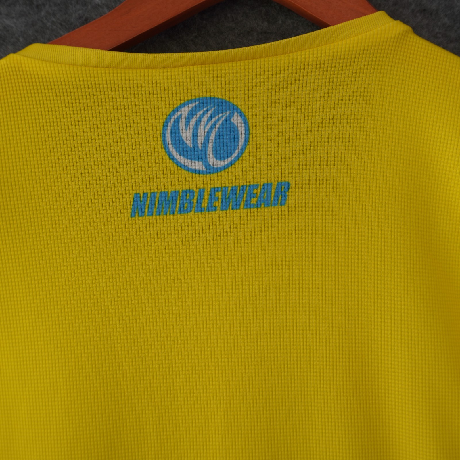 Nimblewear Rwanda Cycling Jersey XL Yellow Blue Short Sleeve Polyester 50 Mile R