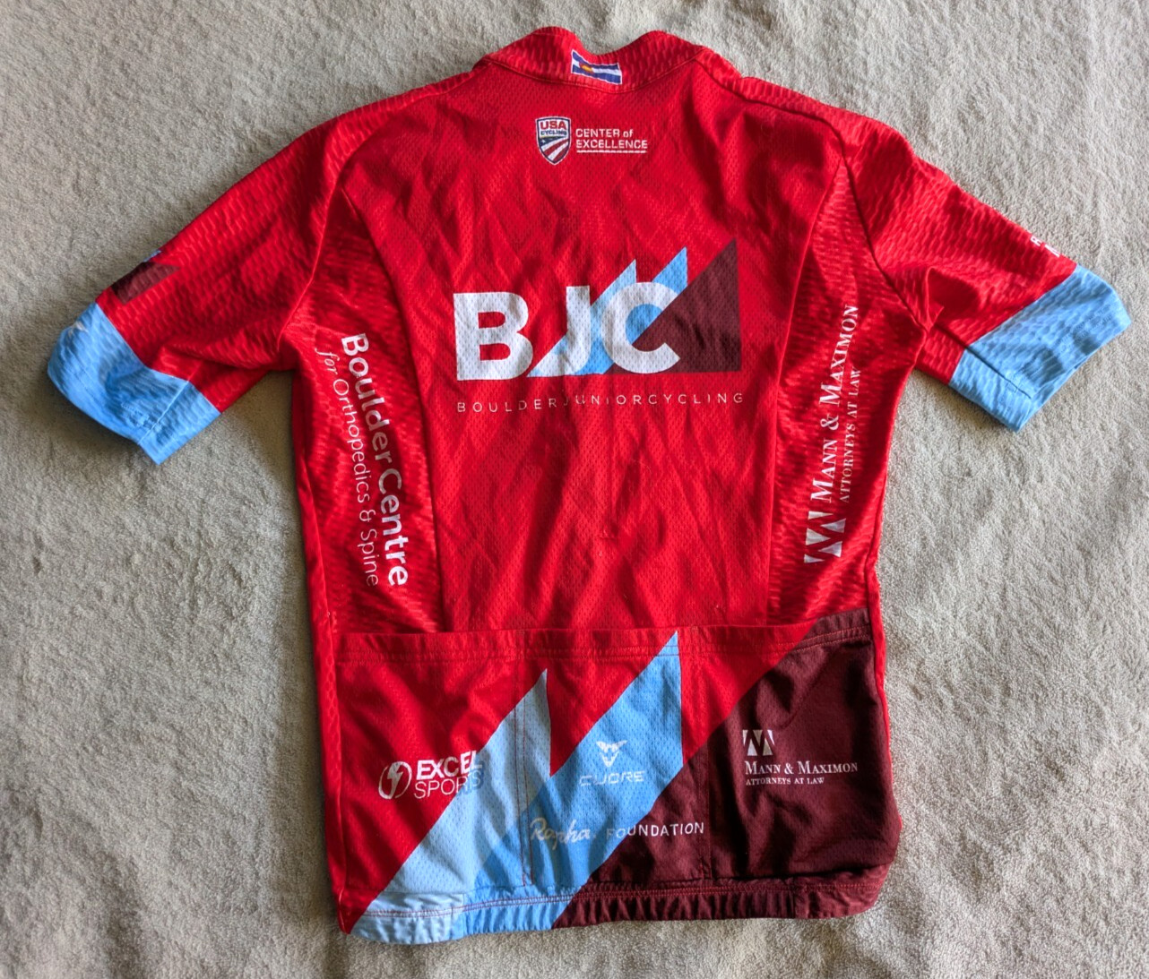 CUORE Cycling Jersey Womens Small Race Cut Trek Red Blue