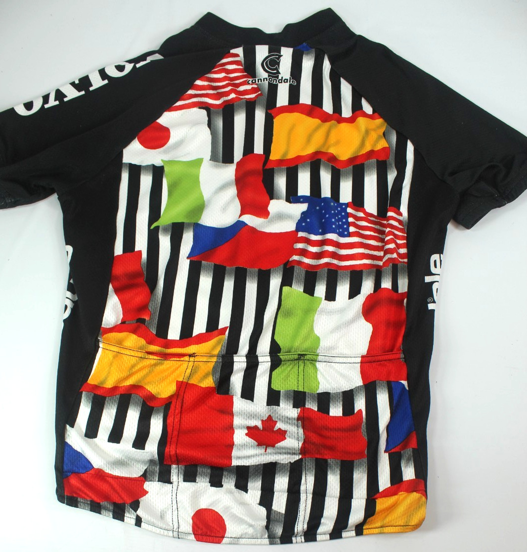 Cannondale Unisex Cycling Jersey L Large Nation Flags Volvo 3/4 Zip USA Made