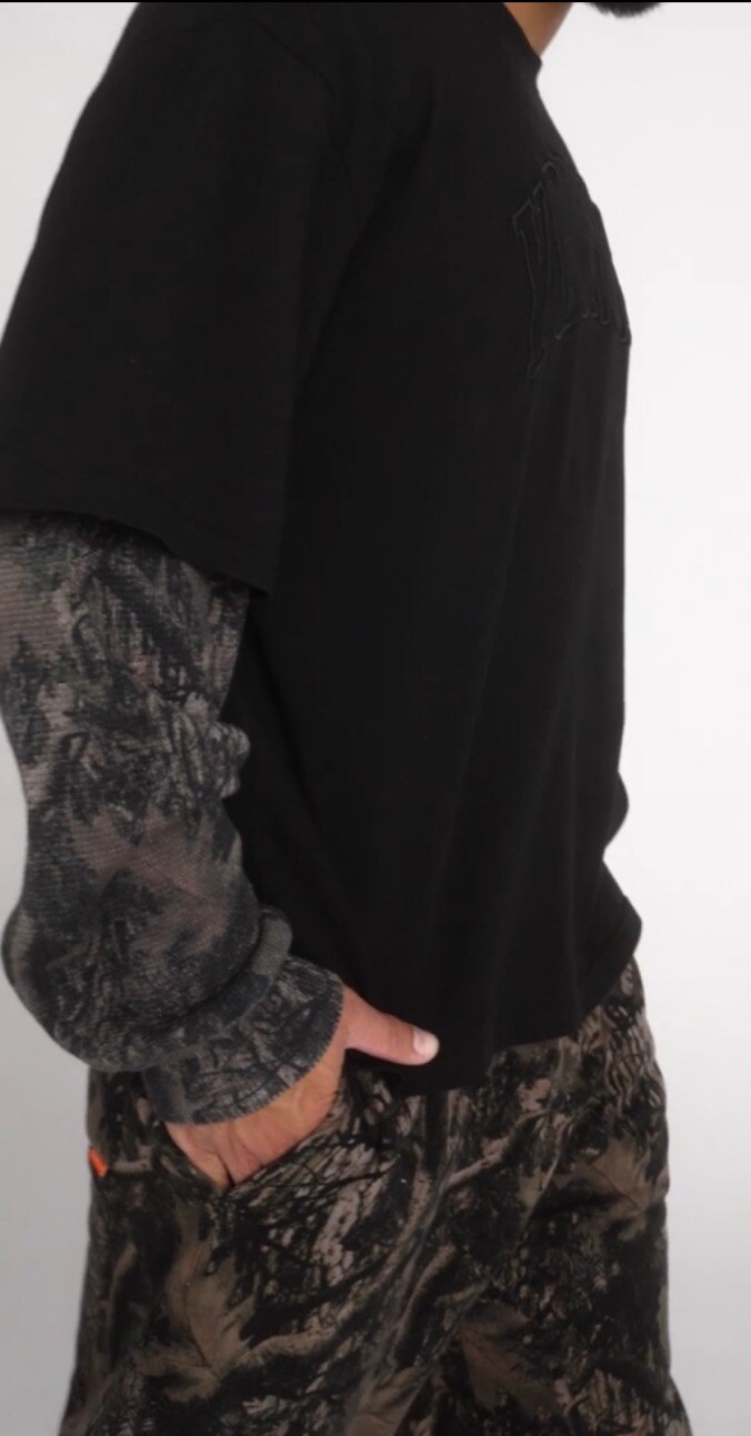 YOUNGLA (SOLD OUT) – 8049 – TREE CAMO TWOFERS – BLACK WASH – SIZE XLARGE