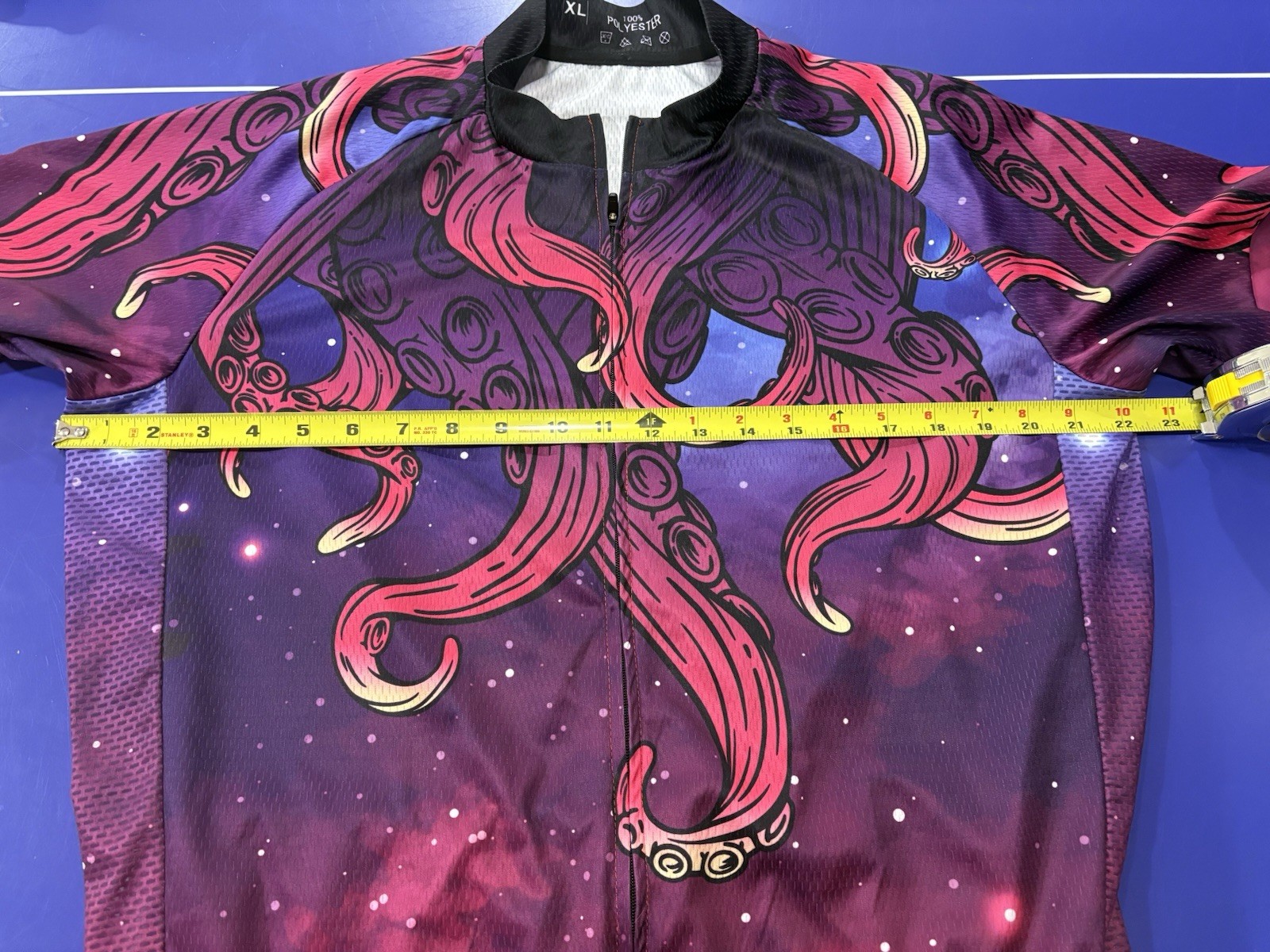 Full Zip Cycling Shirt/Jersey By Bicycle Booth. 100% Polyester, Size XL