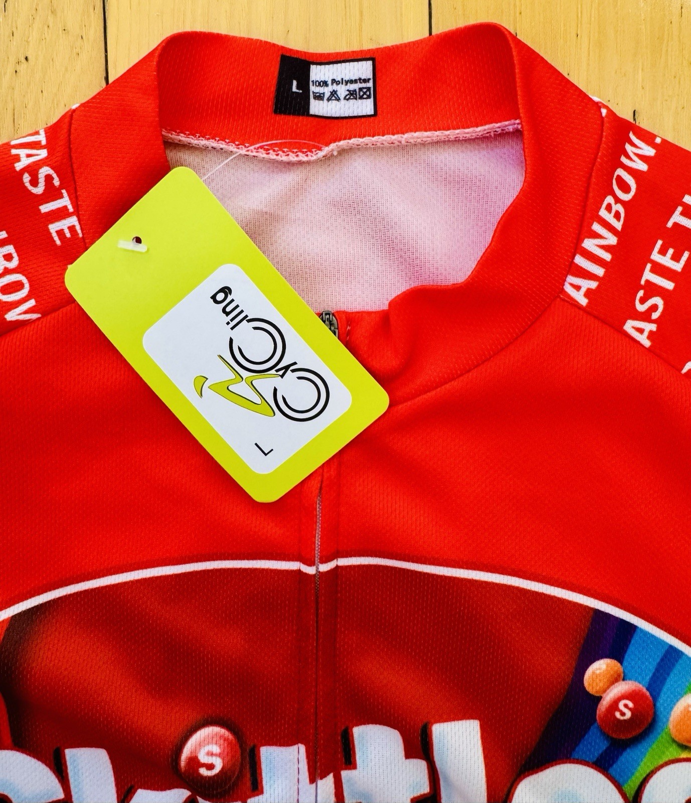 Skittles Ride the Rainbow Men’s Cycling Jersey Size Large