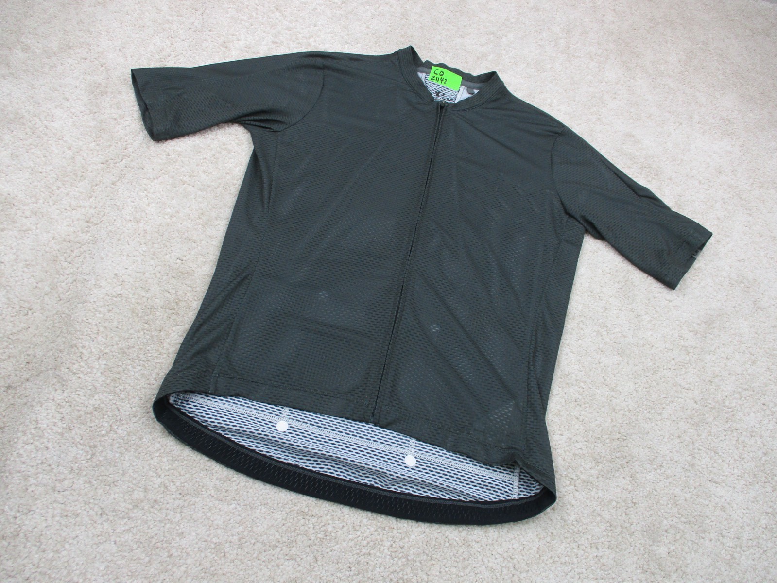 Pearl Izumi Cycling Jersey Men Large L Gray Pro Mesh Full Zip Short Sleeve