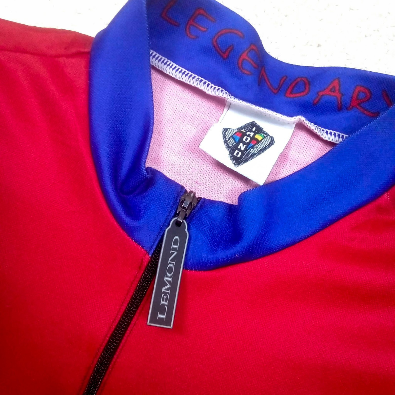 RARE VTG Greg LeMond Signature Print “Legendary” Cycling Jersey by Lemond fits M