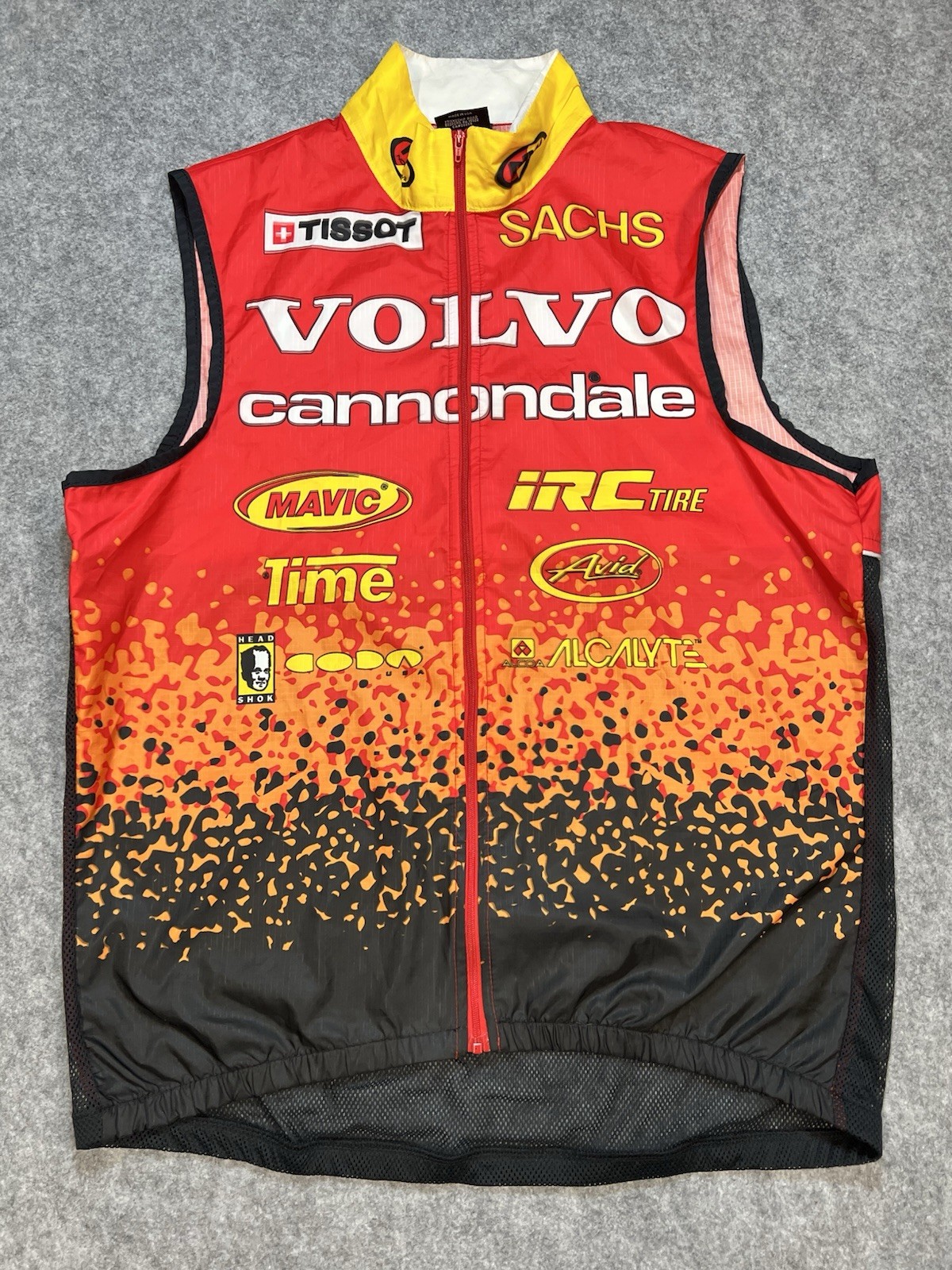 Vintage Volvo Cannondale Cycling Libor Karas Vest zip 1996 Size L USA made red