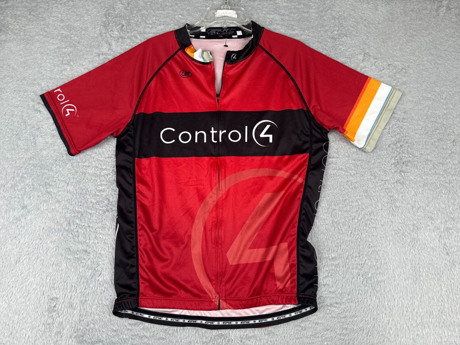 Epic Cyclewear Cycling Jersey Adult Large Red Black Full Zip Control4 Poly READ
