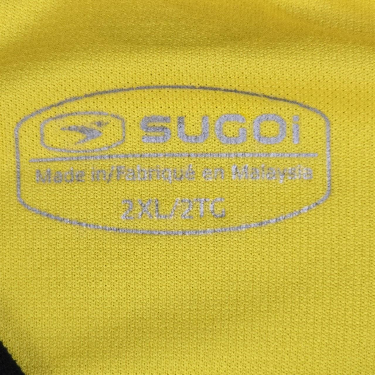 Sugoi Cycling Jersey 2XL Yellow White Short Sleeve Full Zip Polyester Bike Shirt