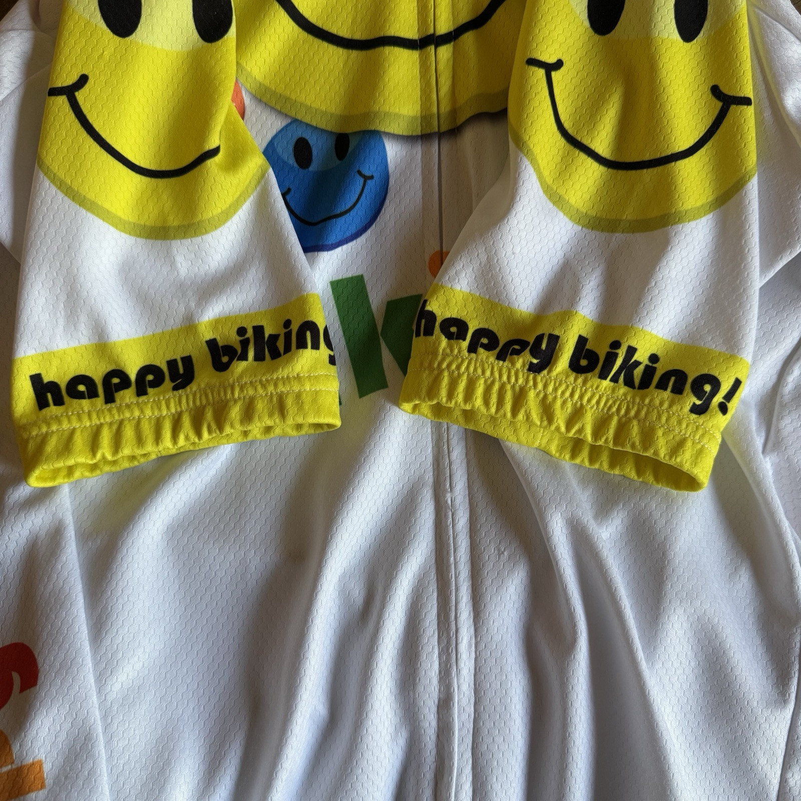Happy Biking Cycling Shirt Jersey Short Sleeve Size S