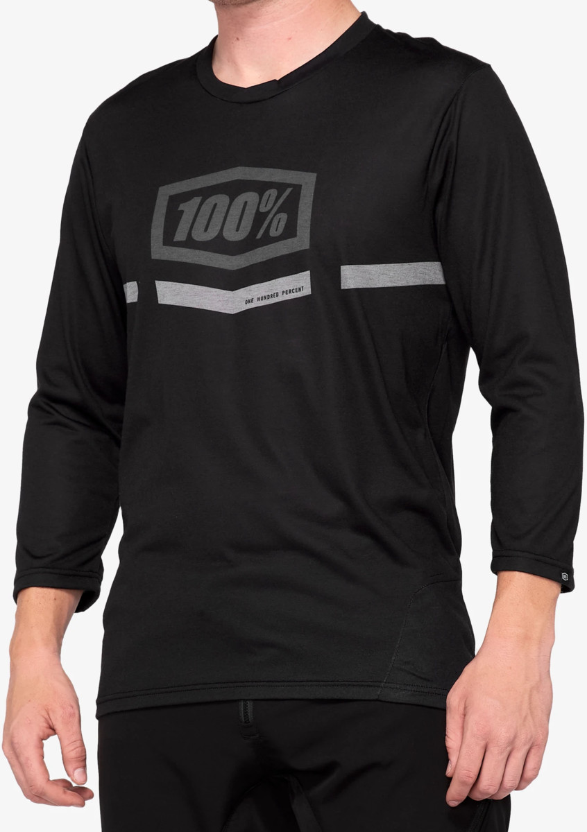 100% Airmatic Mountain Bike Black Jersey 3/4 Sleeve Medium 41313-001-11