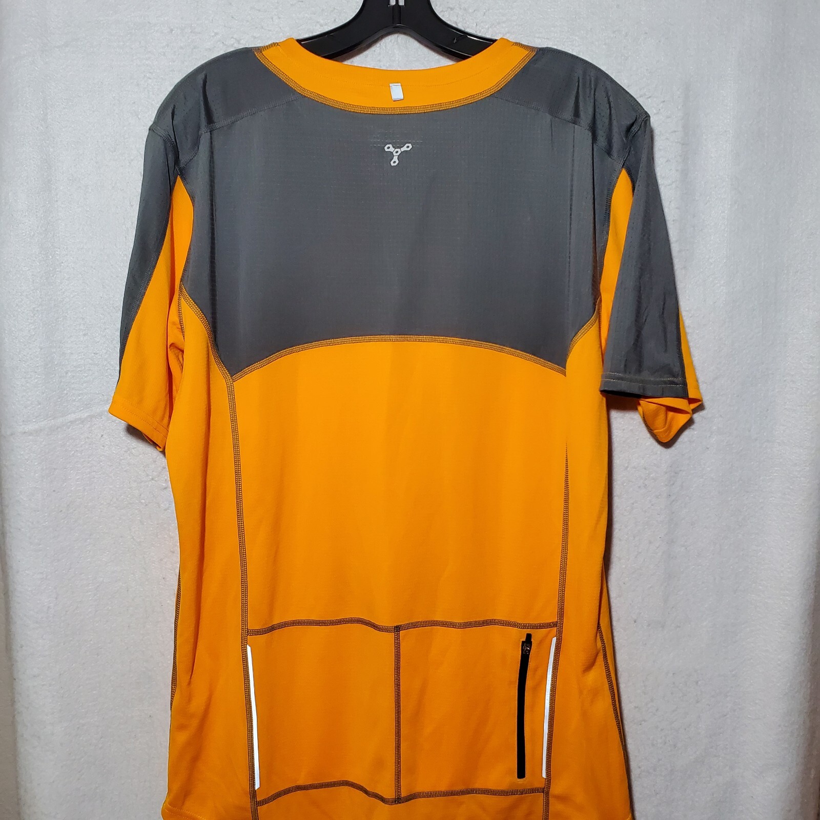 TRAYL Cycling Shirt Orange Gray Bike Jersey Short Sleeve Men’s Large