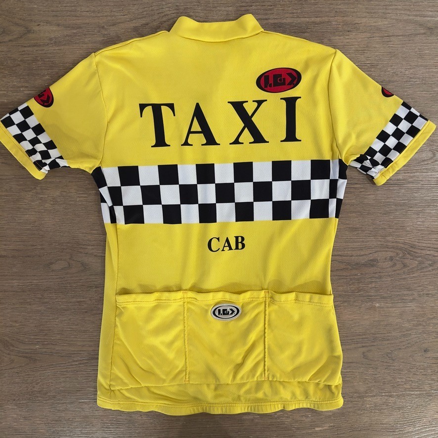 Louis Garneau Yellow & Black Checkered NYC “TAXI CAB” Cycling Jersey-Size Small