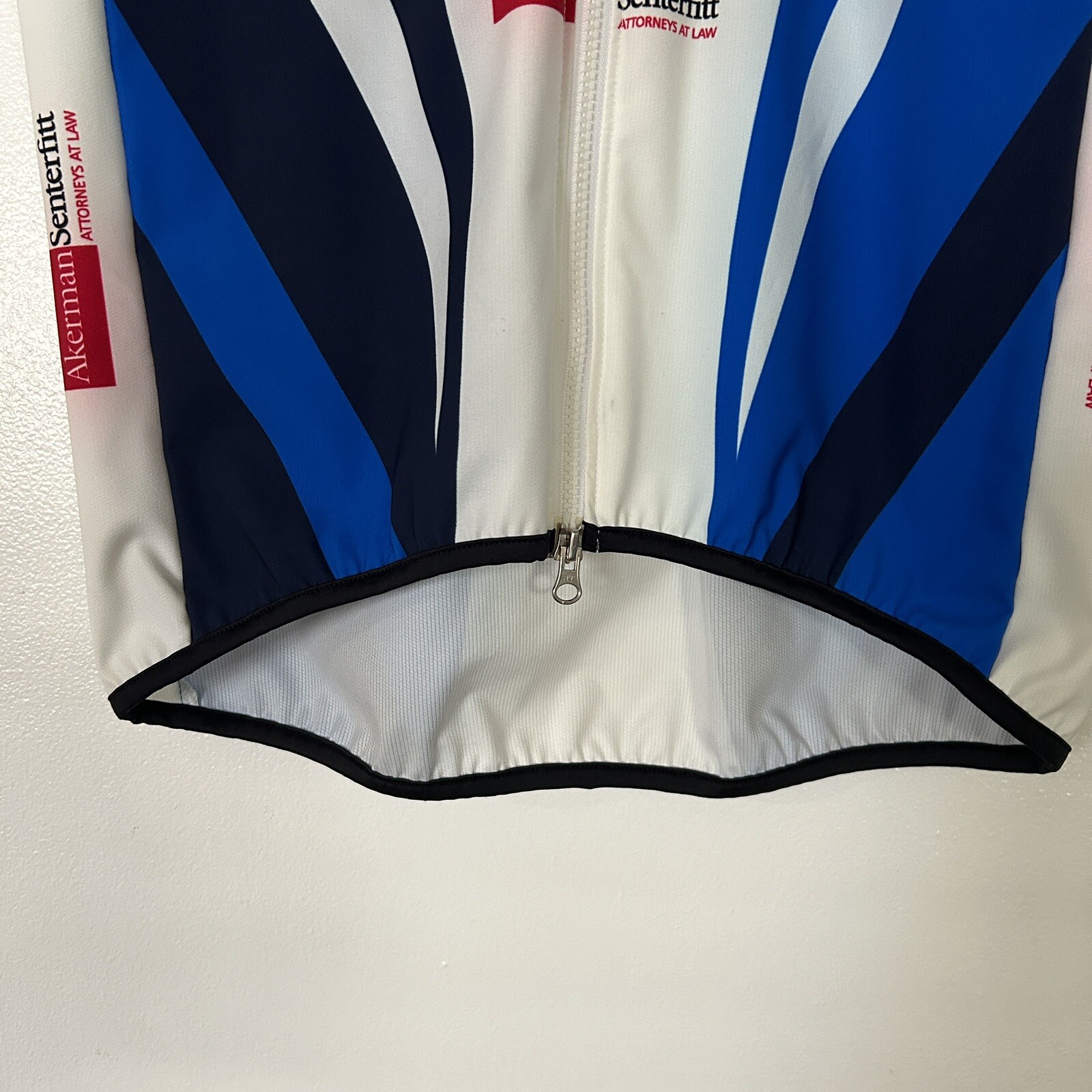Louis Garneau Mens Triathlon Cycling Vest Zip Jersey Blue Back Pockets Chest 38″