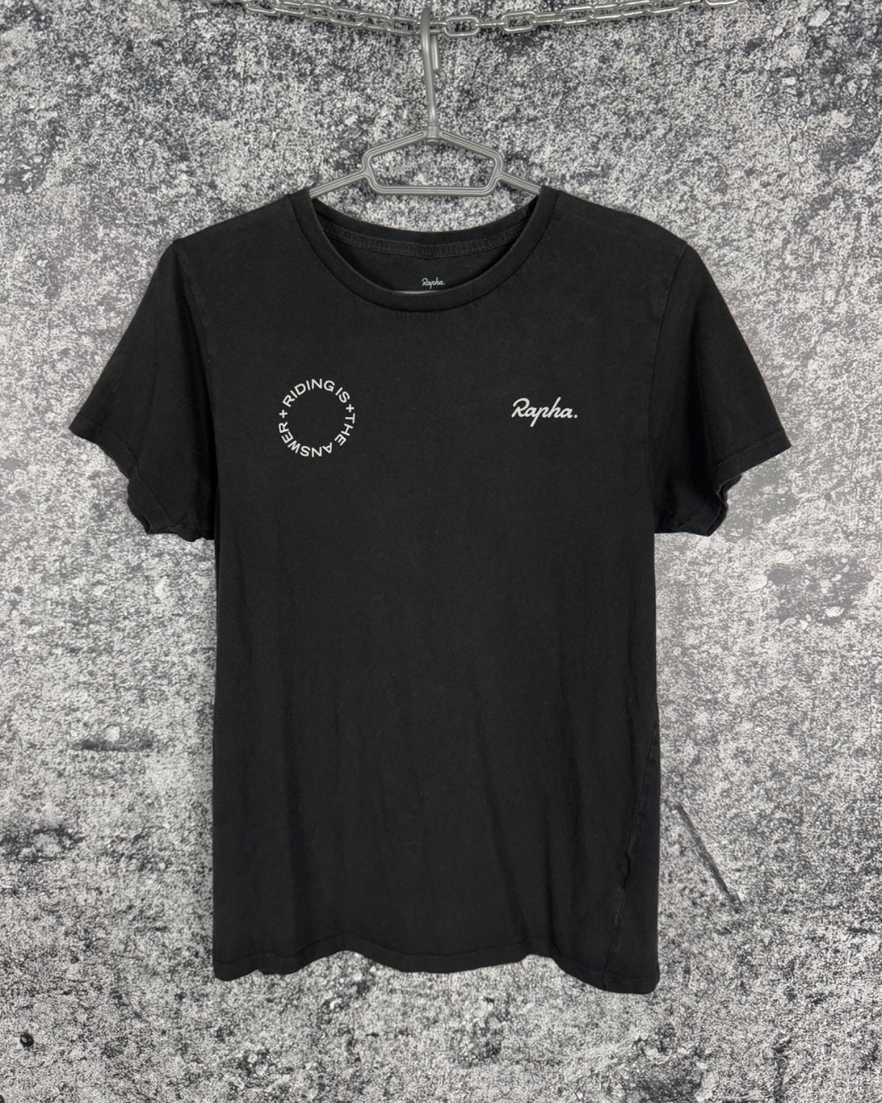 Men’s Rapha Cycling Short Sleeve T-Shirt Feel What’s Real Big Print Size S