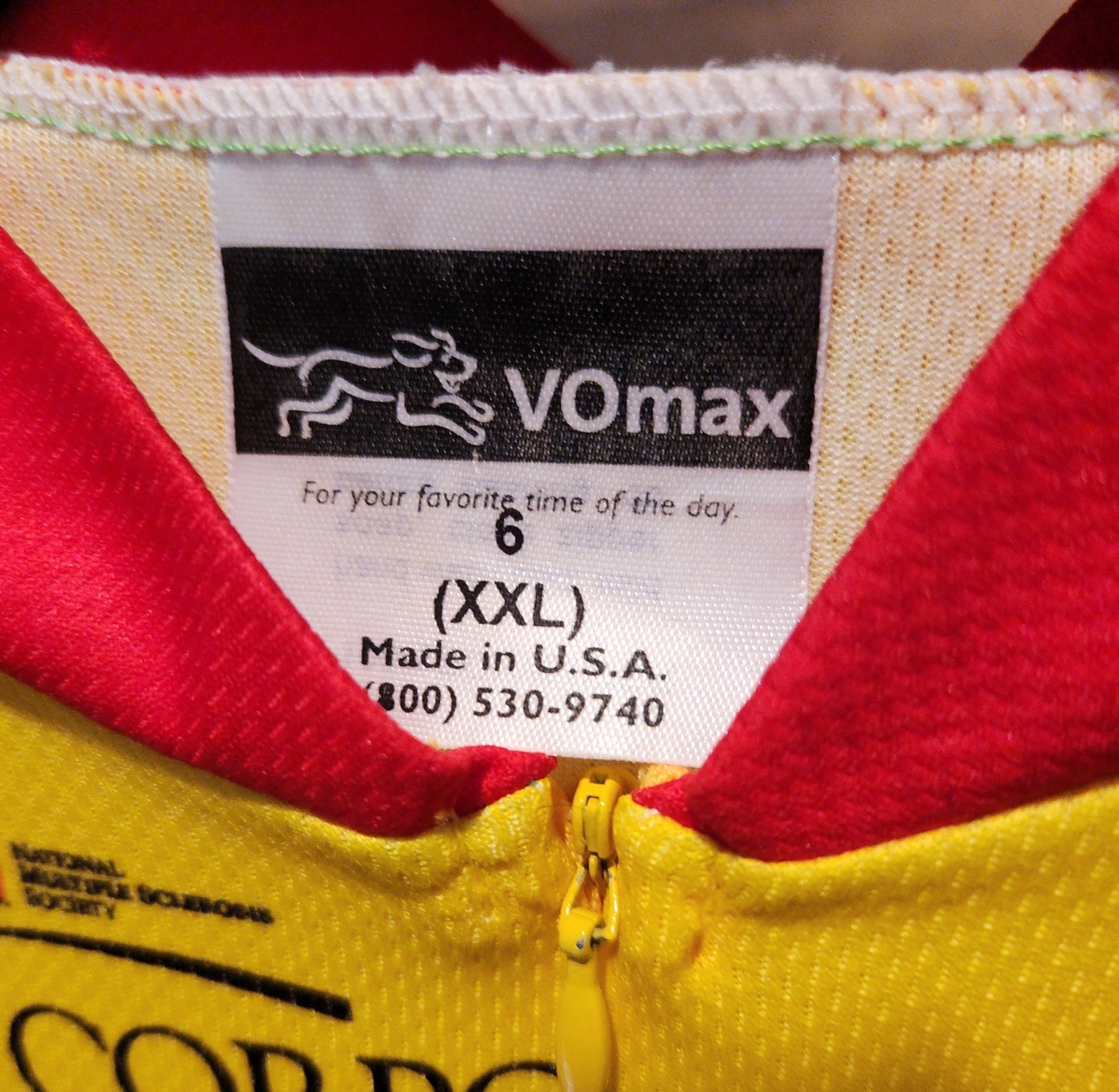 VOmax Multicolor Mens Cycling Jerseys DOW MS 150 Sizes Large / XXL Vtg DOW