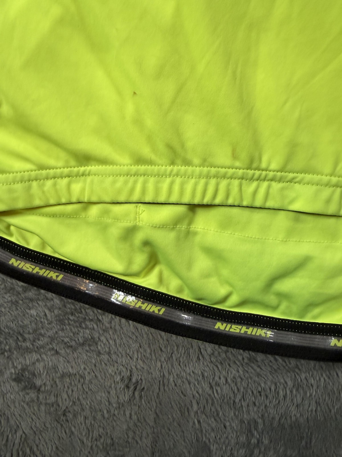 Nishiki Cycling Jersey Mens Large Yellow Black 1/4 Zip Short Sleeve Pockets