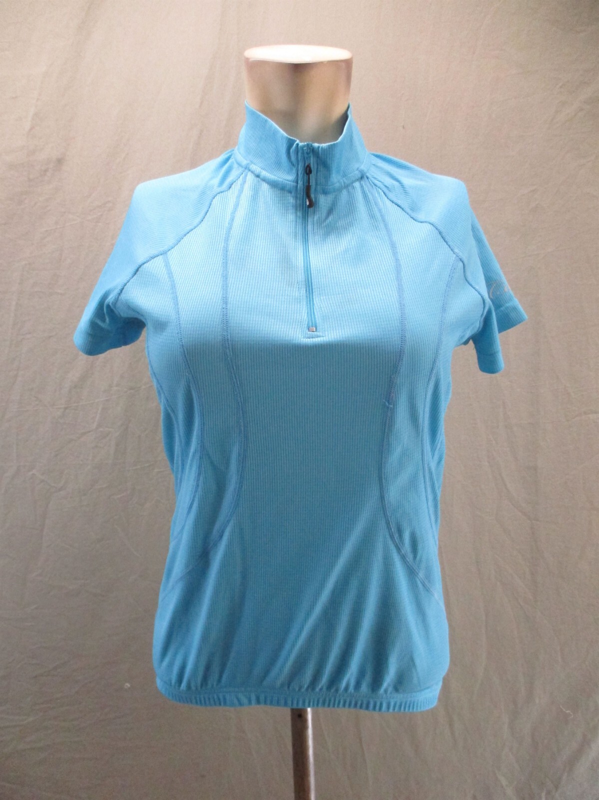 CANARI Size M Womens Blue 1/2 Zip Stand Collar Back Pocket Cycling Jersey 891