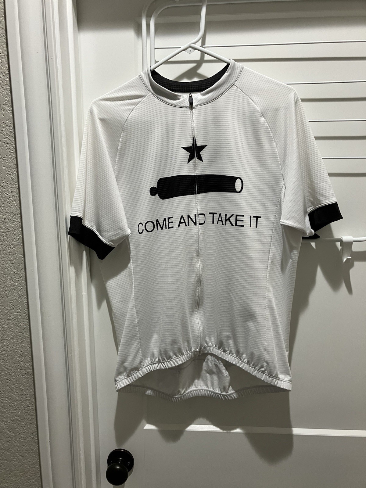 Mens Bontrager “Come And Take It” Texas Heritage Cycling Jersey ~ Medium ~ White