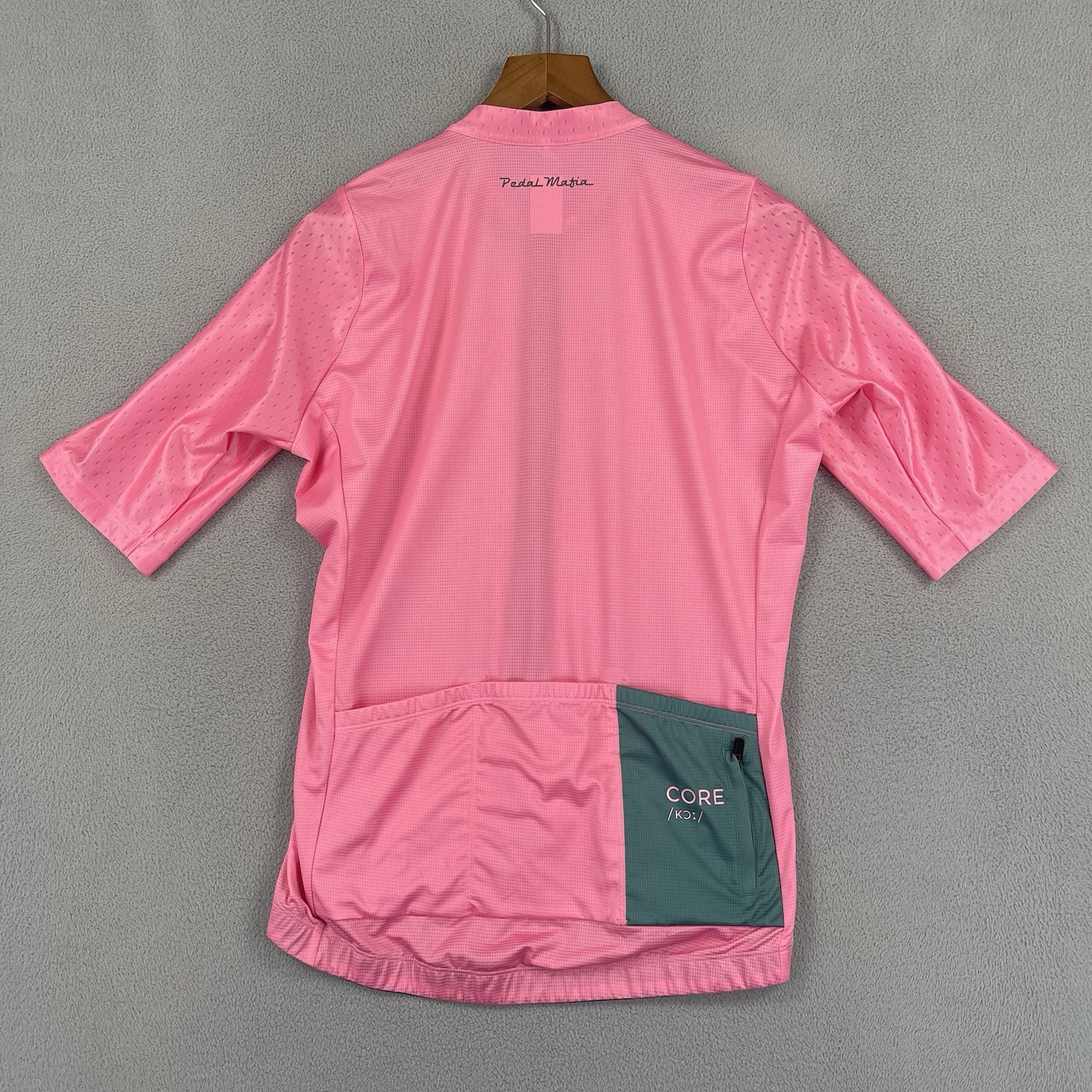 Pedal Mafia Cycling Jersey Mens Small Pink Short Sleeve Full Zip Pockets Core