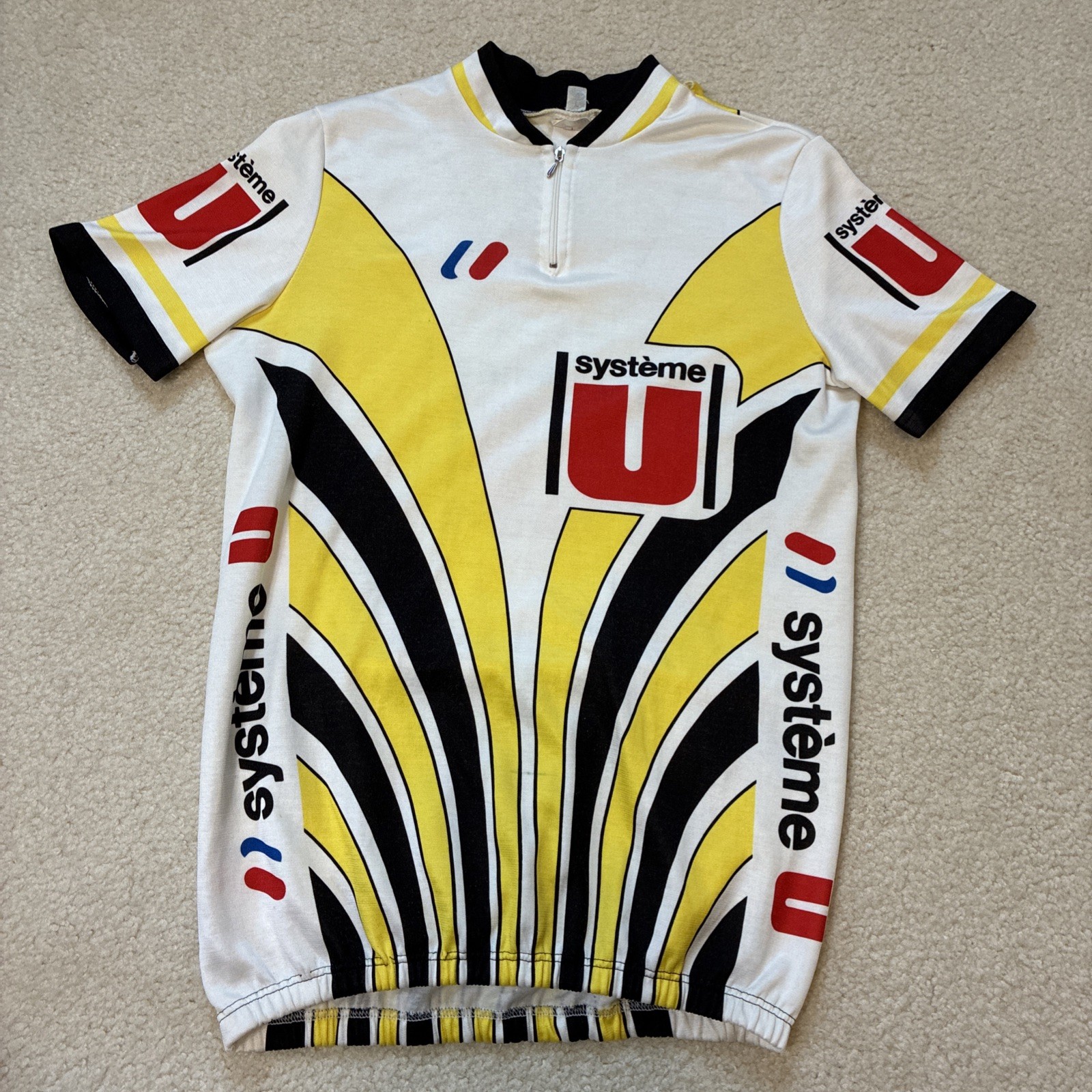Mens 1980s Vintage Systeme U Cycling Jersey, Large 1989 Tour de France Fignon