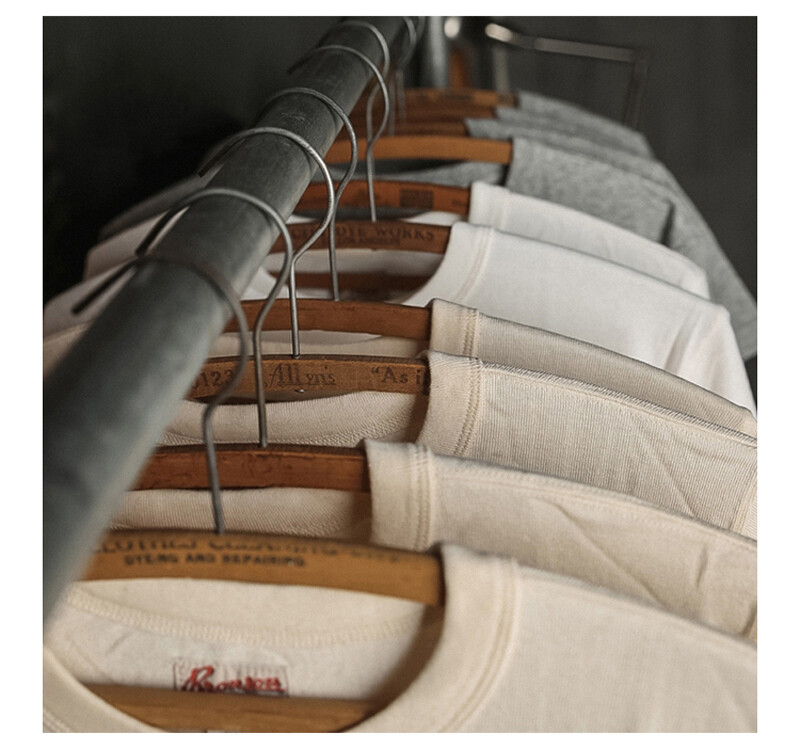 BRONSON Vintage Loopwheel Tubular Athletic T-Shirt Men Basic Tee 100% Cotton