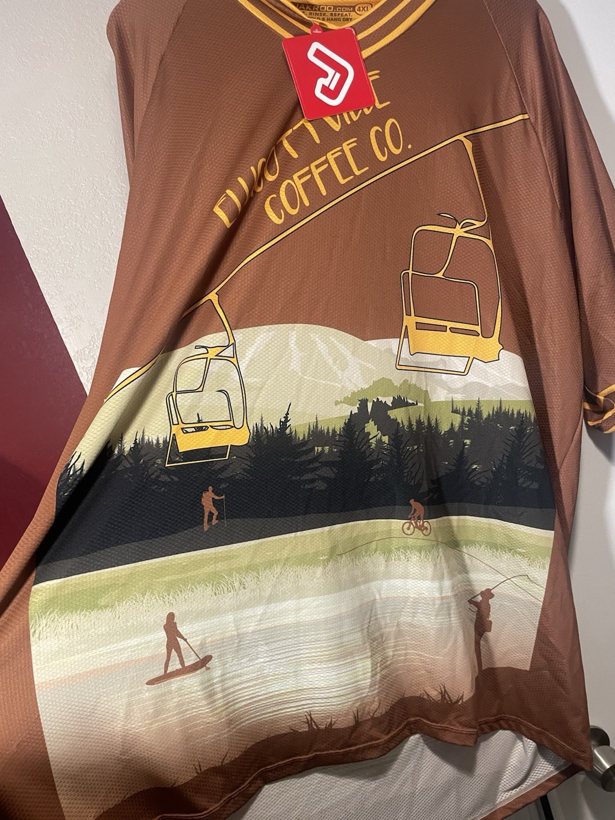 Jakroo Epic Cycling Jersey DH Enduro L XL 2x,3x,4x NWT Ellicottville Ny coffee