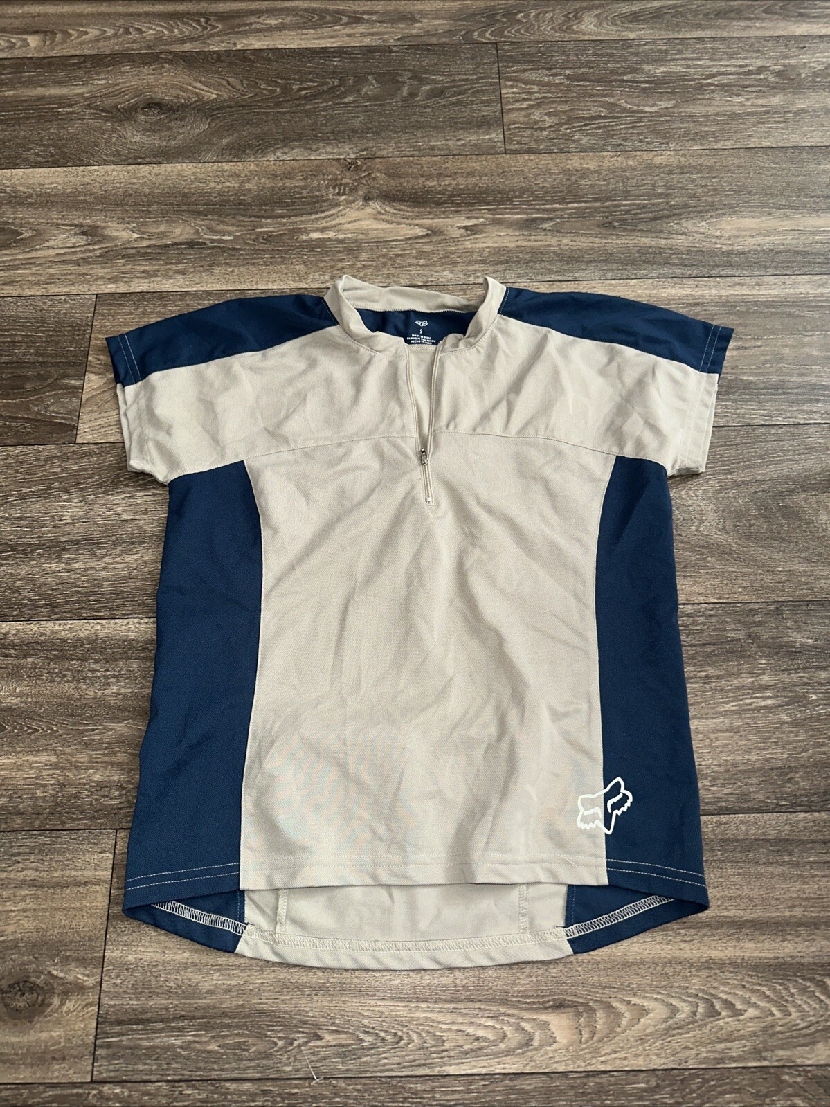 Fox Bikes Cycling Jersey Women’s Small Tan/Blue #BB