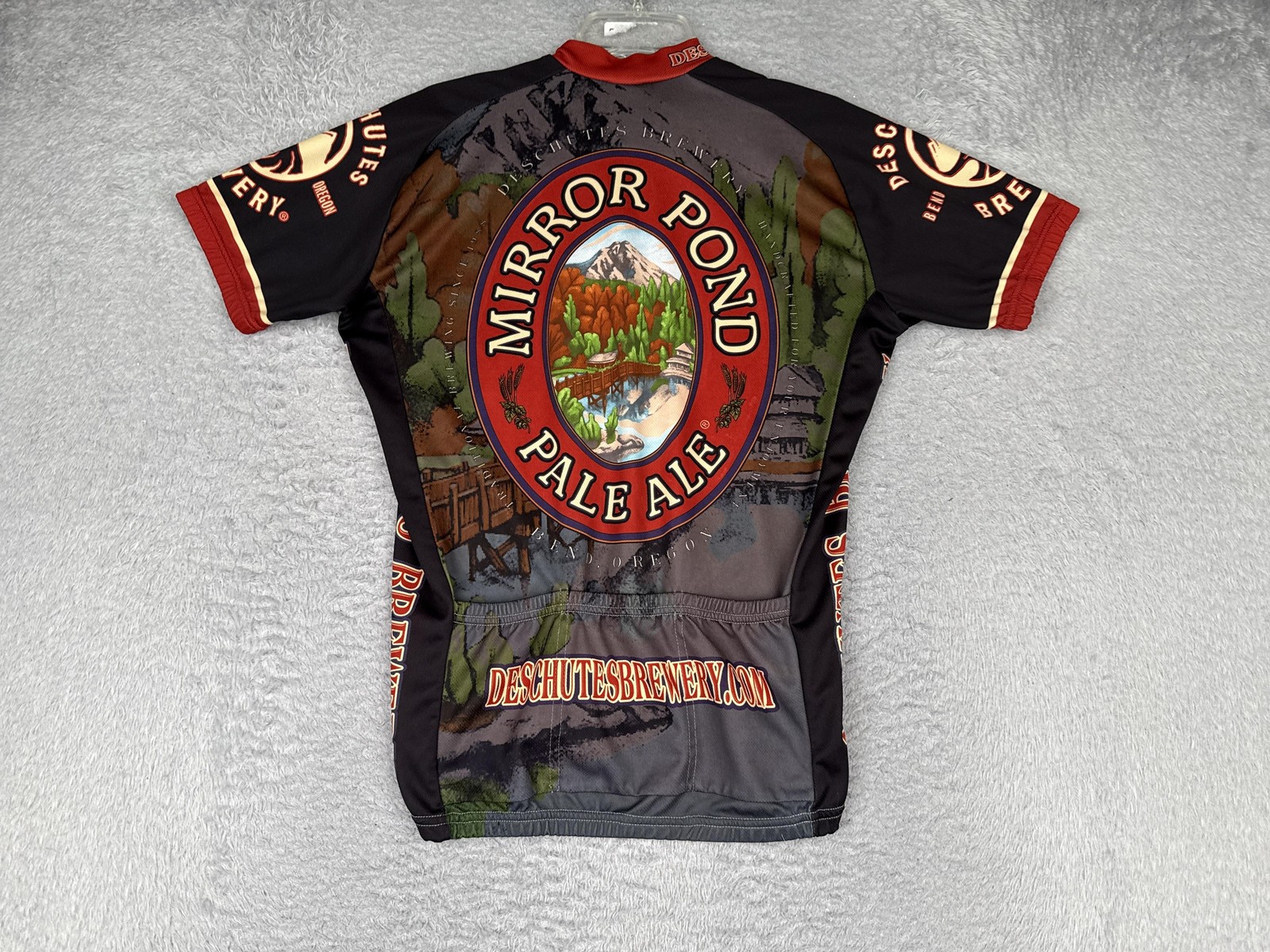 World Jerseys Cycling Jersey Mens Medium Mirror Pond Pale Ale Full Zip Pockets