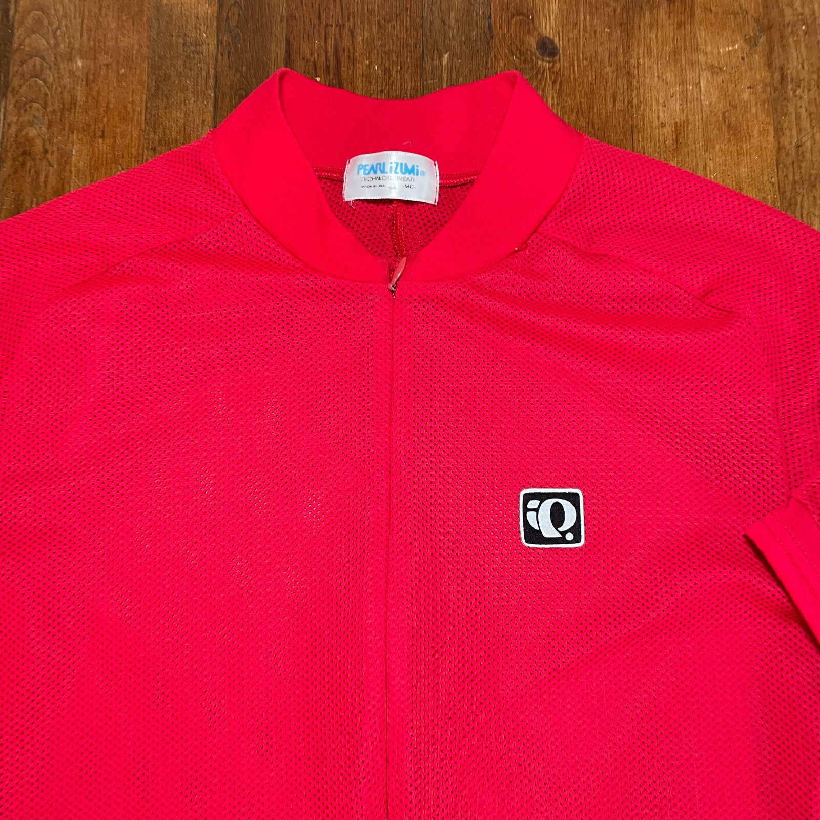 Pearl Izumi Cycling Jersey Mens Medium Red 3/4 Zip Pockets Short Sleeve Mesh