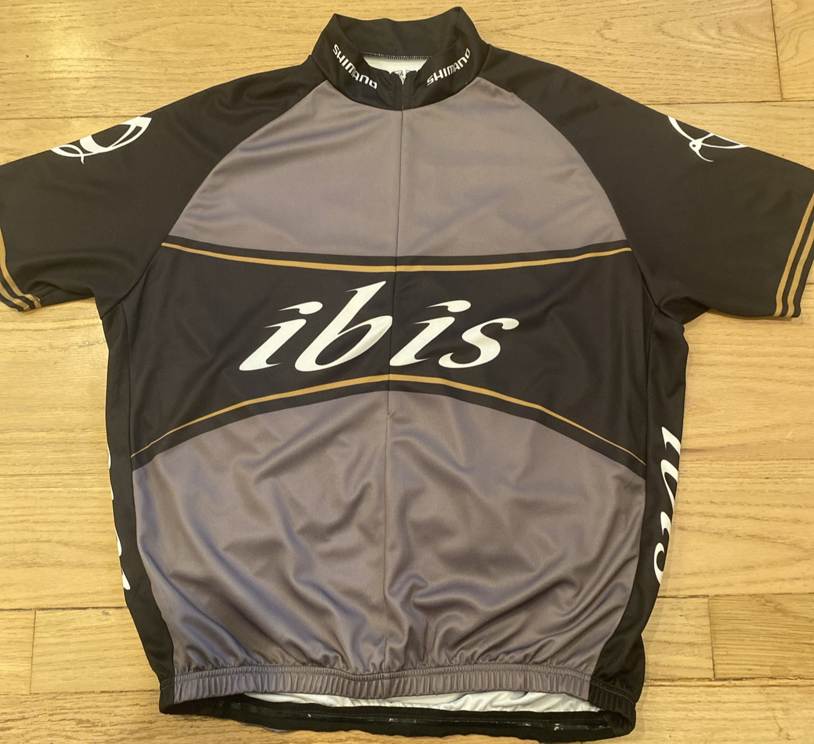 Ibis Men’s Cycling Jersey XXL, Fox Racing, Shimano, Black/Gray/Tan