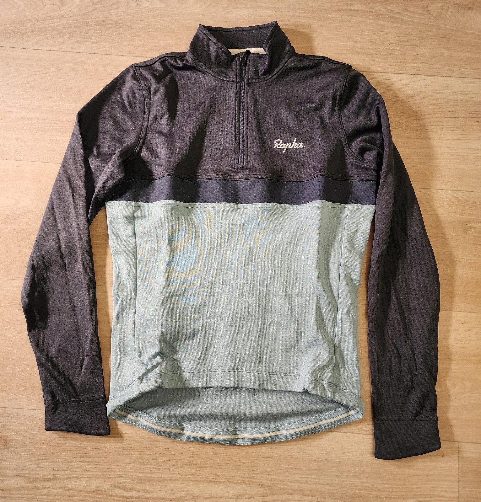 Rapha Club Jersey Size Medium Cycling Long Sleeve Wool Polyester Blue Navy Blue