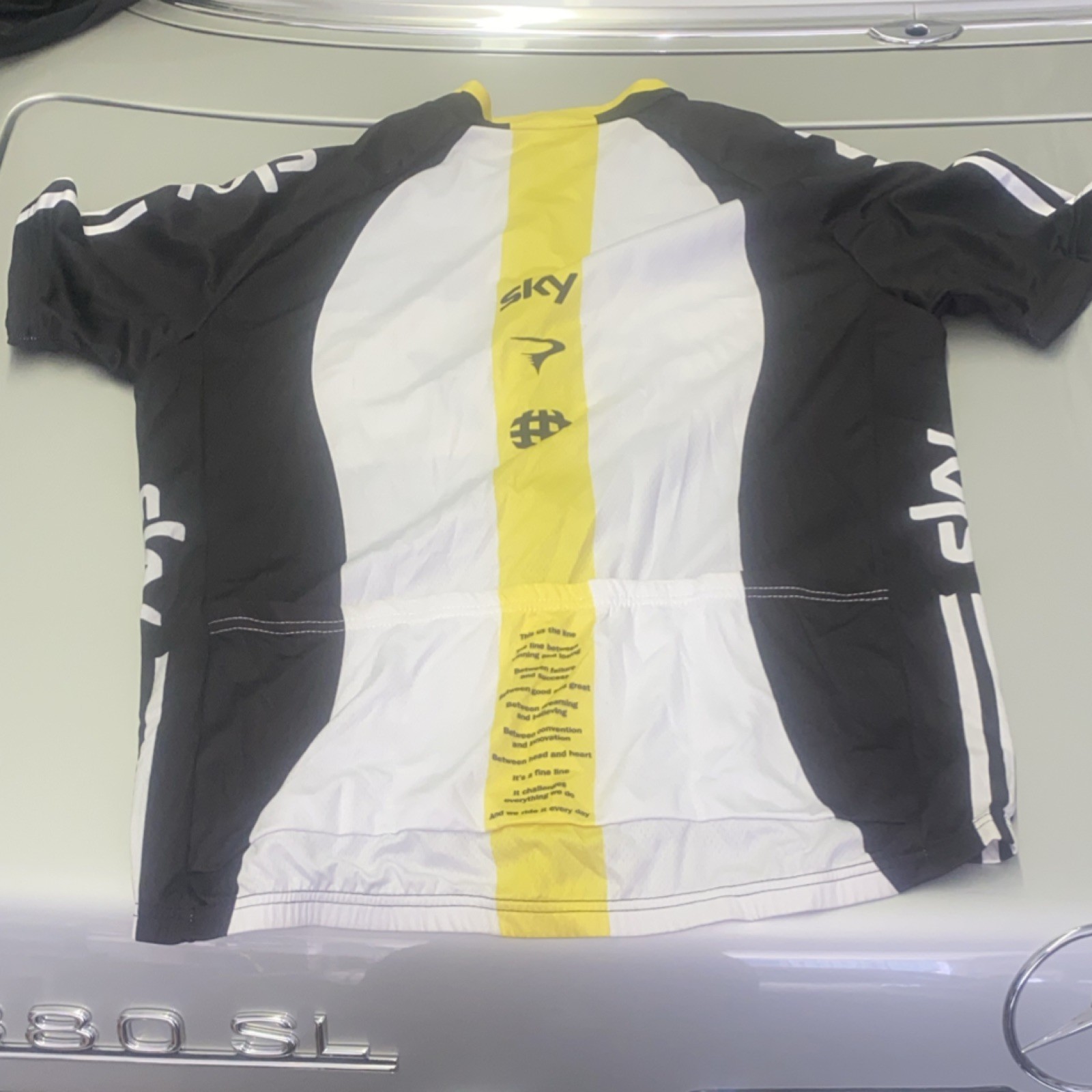 Cycling Jersey bib shorts set Men’s Black Yellow Full Zip Collared unbranded