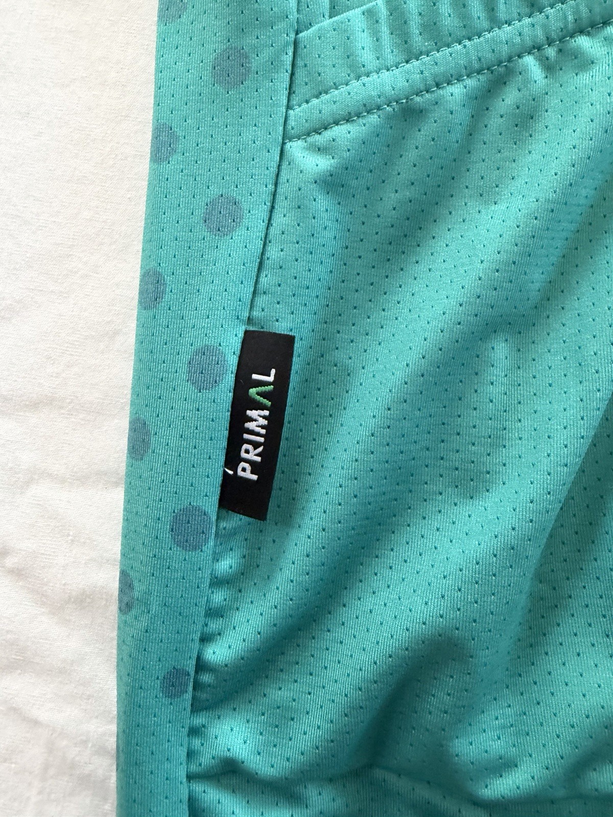 Primal Cycling Jersey Women’s Race Cut XL Teal Blue Dot Shirt Full Zip Race Fit